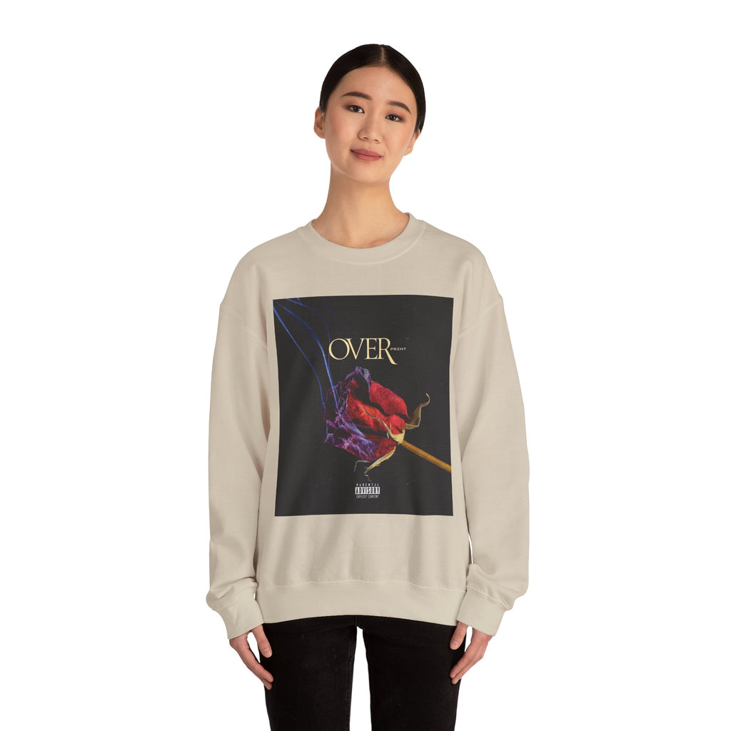 Crewneck Sweatshirt - "OVER" Rose Graphic with Legaciess Gold Logo