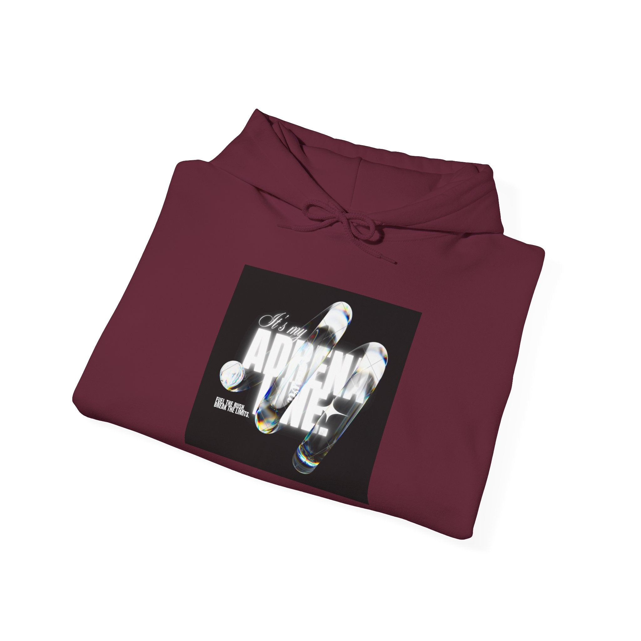 Bubble Text 'Adrenaline' Graphic Hoodie — Urban Streetwear Pullover