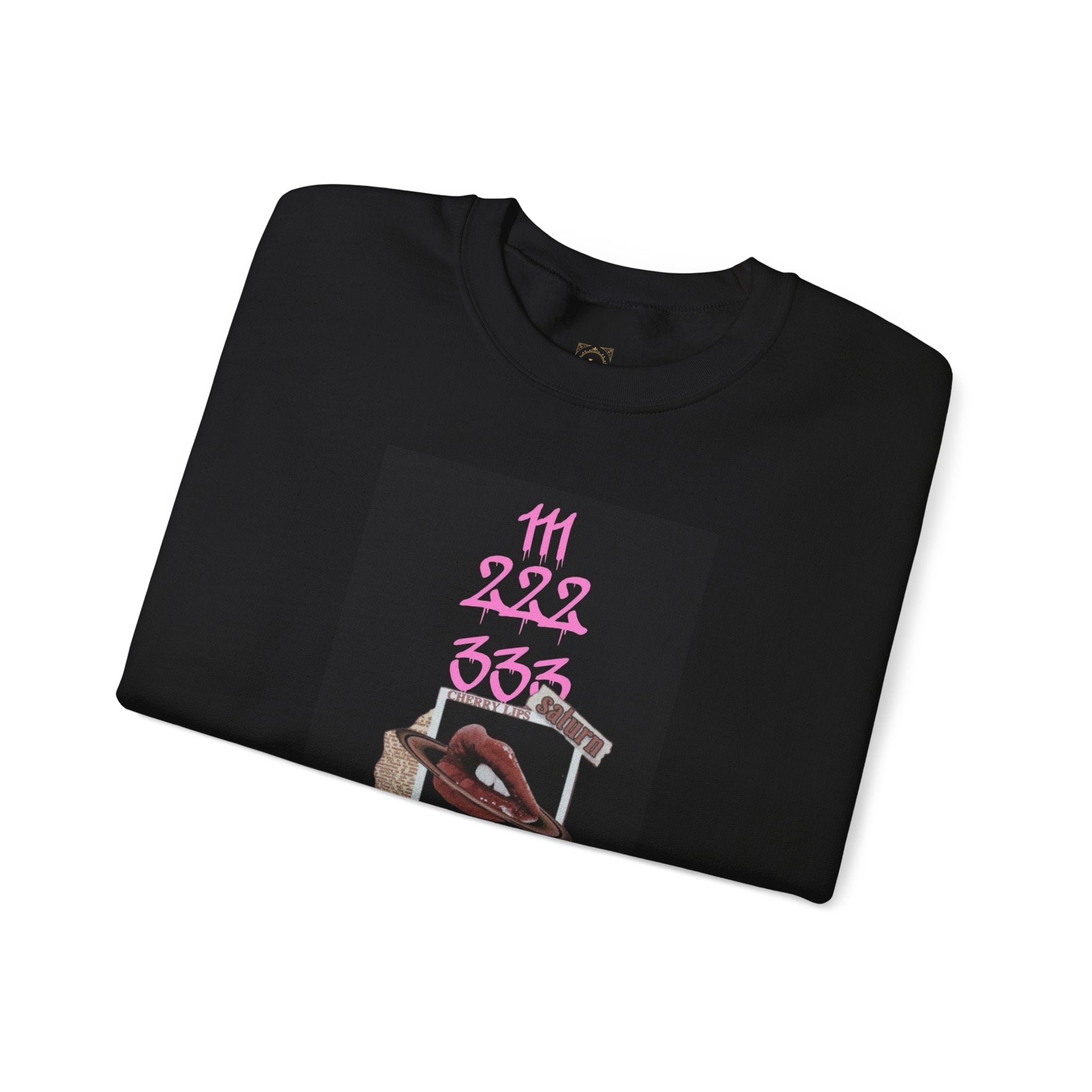 Crewneck Sweatshirt — Vintage Phone Collage with Pink Numbers & 'LEGACIESS' Back Logo