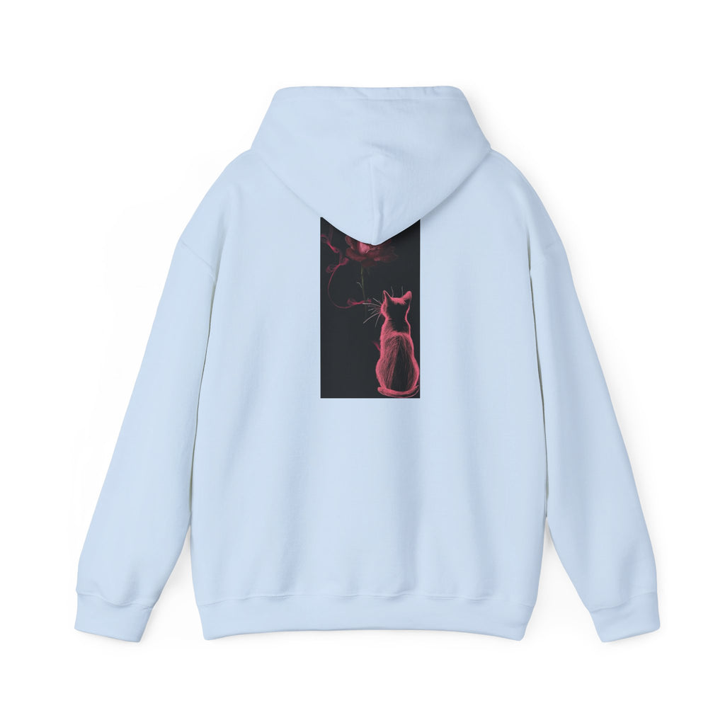 Cat Moonlight Hoodie — Neon Pink Cat Silhouette Sweatshirt