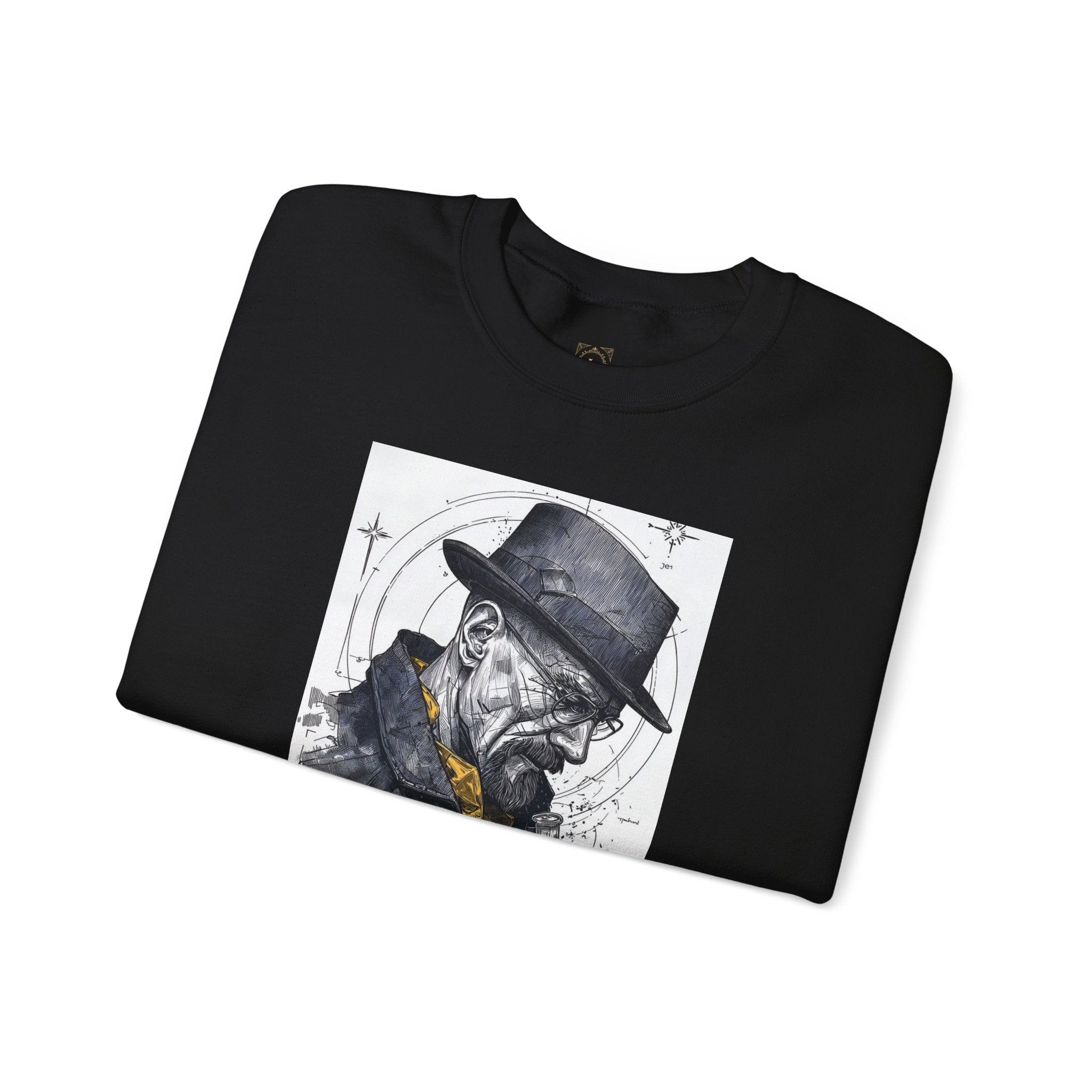 Crewneck Sweatshirt — Heisenberg Portrait with Blue Crystal Art