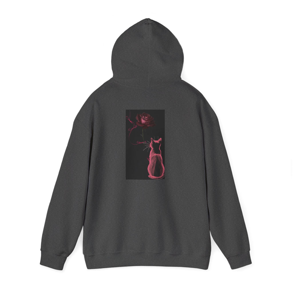 Cat Moonlight Hoodie — Neon Pink Cat Silhouette Sweatshirt