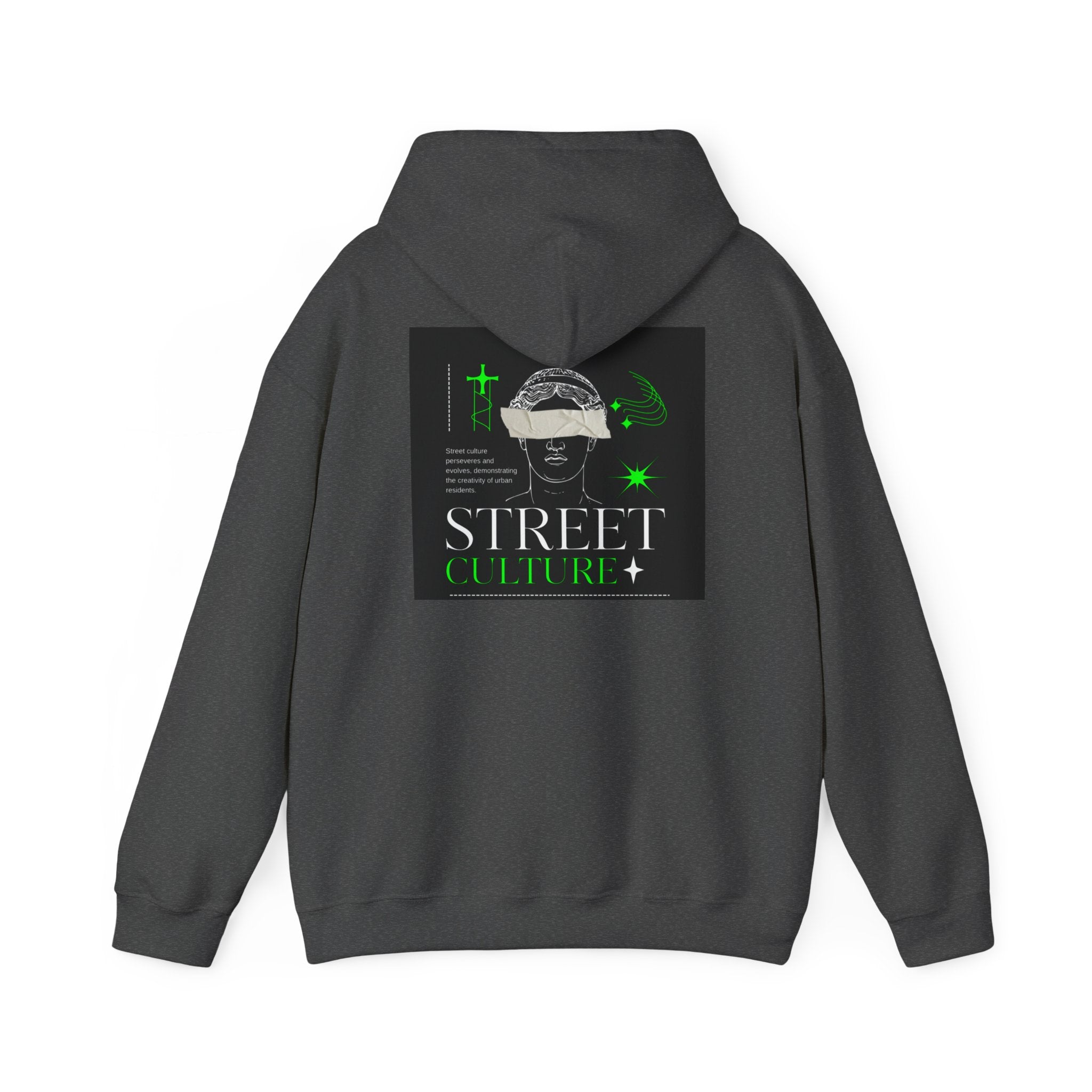 Street Culture Hoodie — Neon Green Graphic Urban Skull Sweatshirt