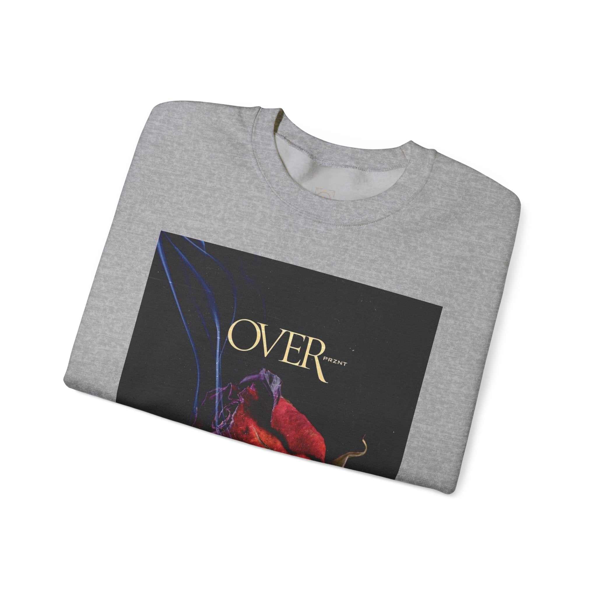 Crewneck Sweatshirt - "OVER" Rose Graphic with Legaciess Gold Logo