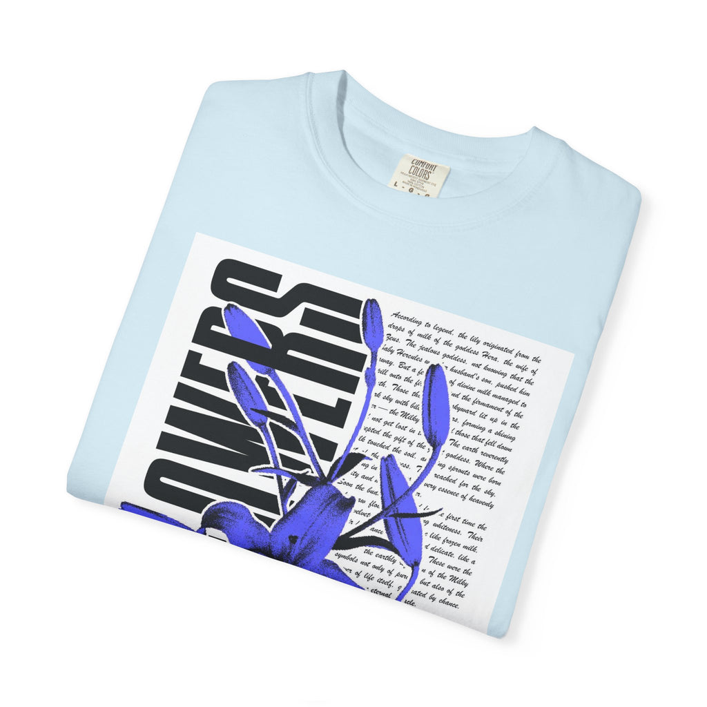 Floral Legacy Graphic T-Shirt — Bold Blue Orchid Design