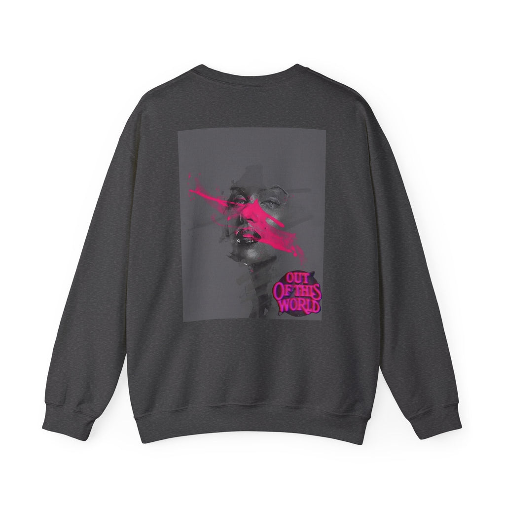 Graphic Sweatshirt — 'Out of This World' Neon Portrait Crewneck