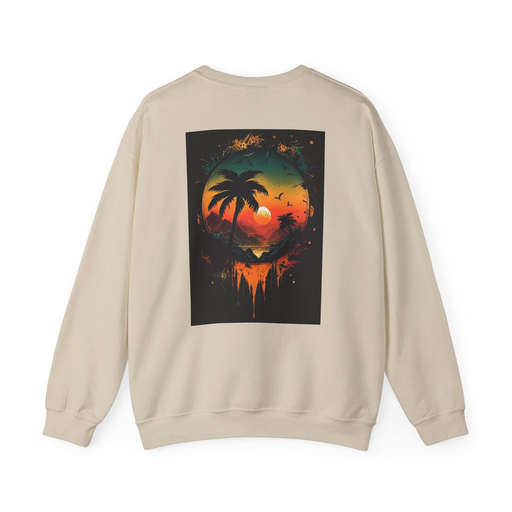 Sunset Island Sweatshirt — Tropical Palm Sunset Crewneck
