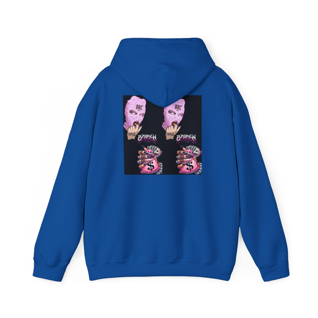 Horror Collage Hoodie — Spooky Pink Skull & Claw Graphic Sweatshirt