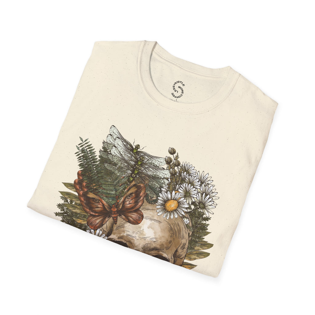 Skull & Daisies Graphic T-Shirt — Botanical Skull Floral Tee