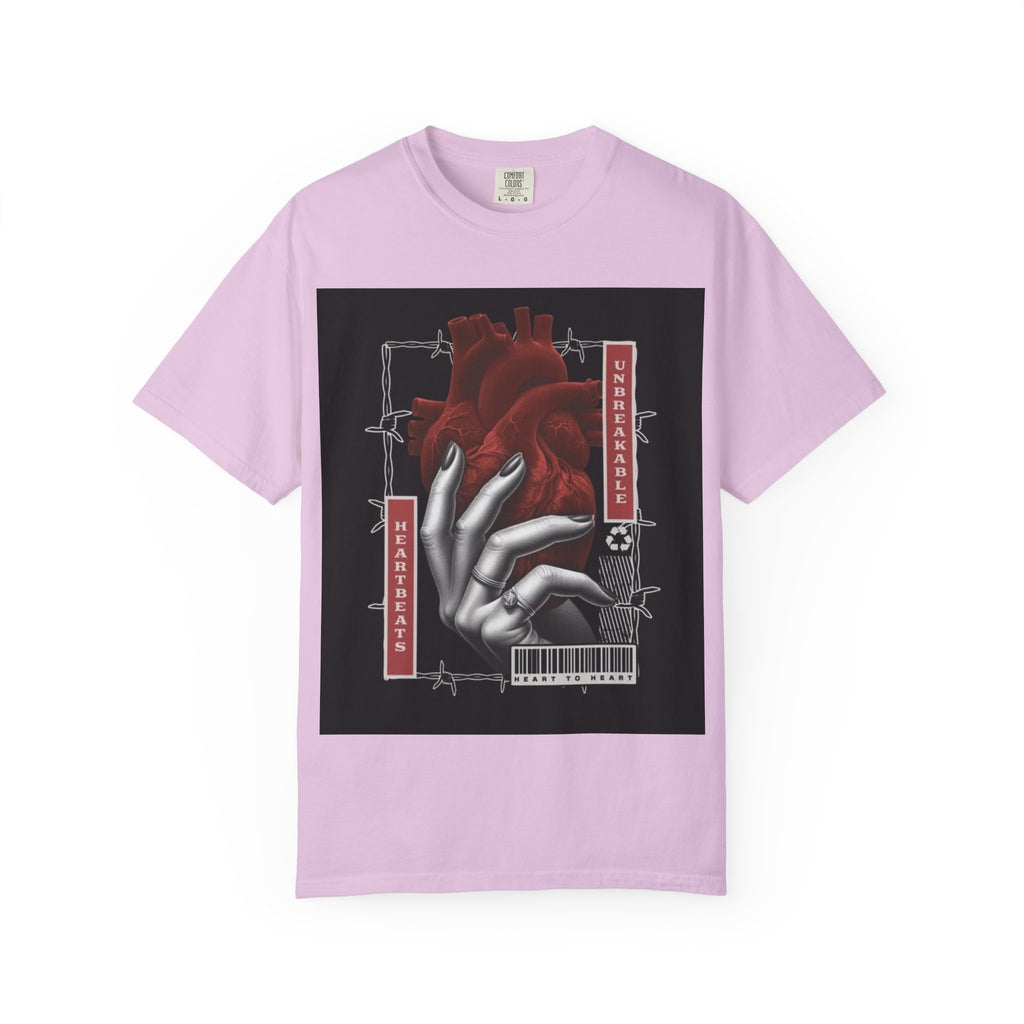 Graphic Heart & Hand T‑Shirt — 'Heartbeat' Gothic Streetwear Tee