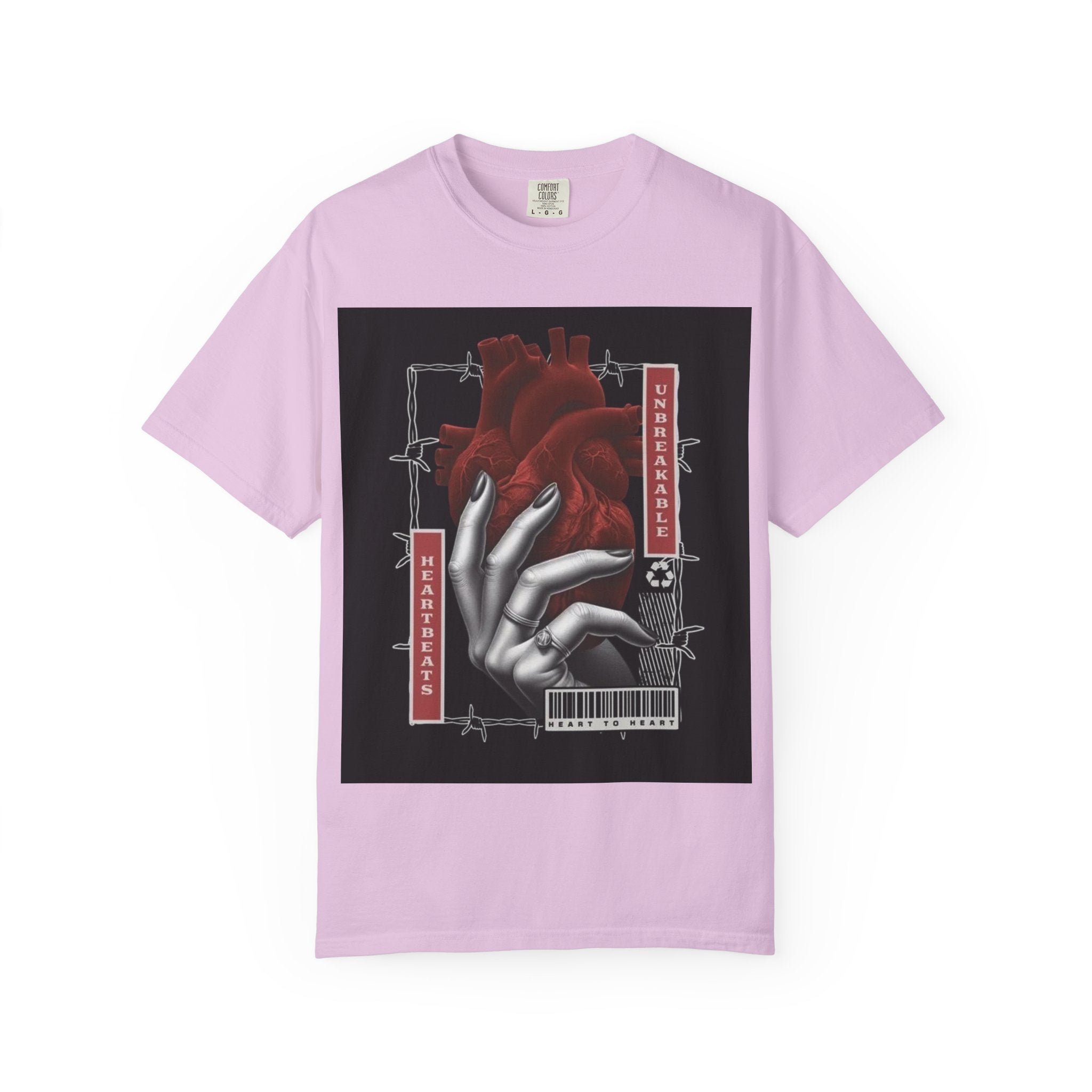 Graphic Heart & Hand T‑Shirt — 'Heartbeat' Gothic Streetwear Tee