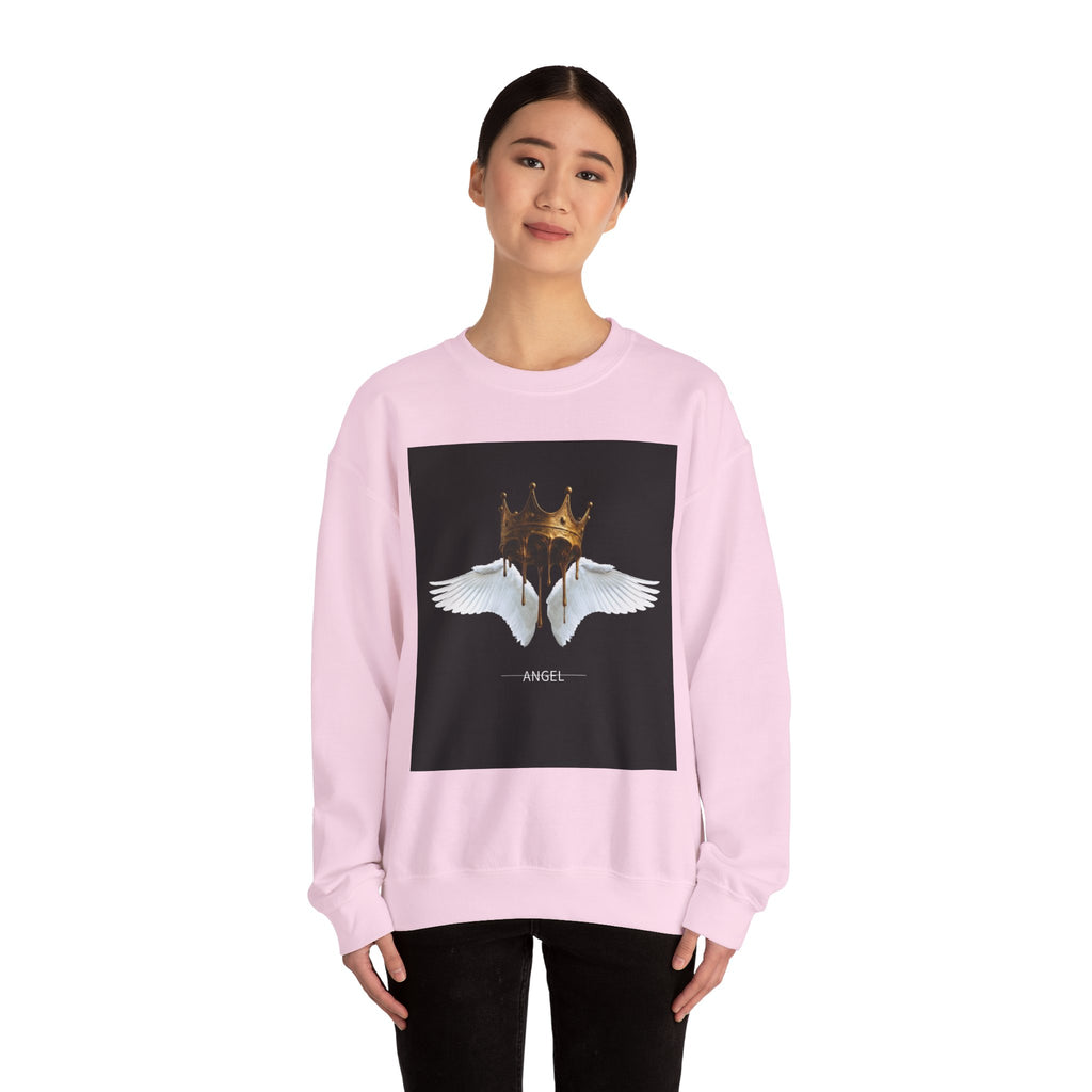 Angel Wings & Dripping Crown Crewneck Sweatshirt