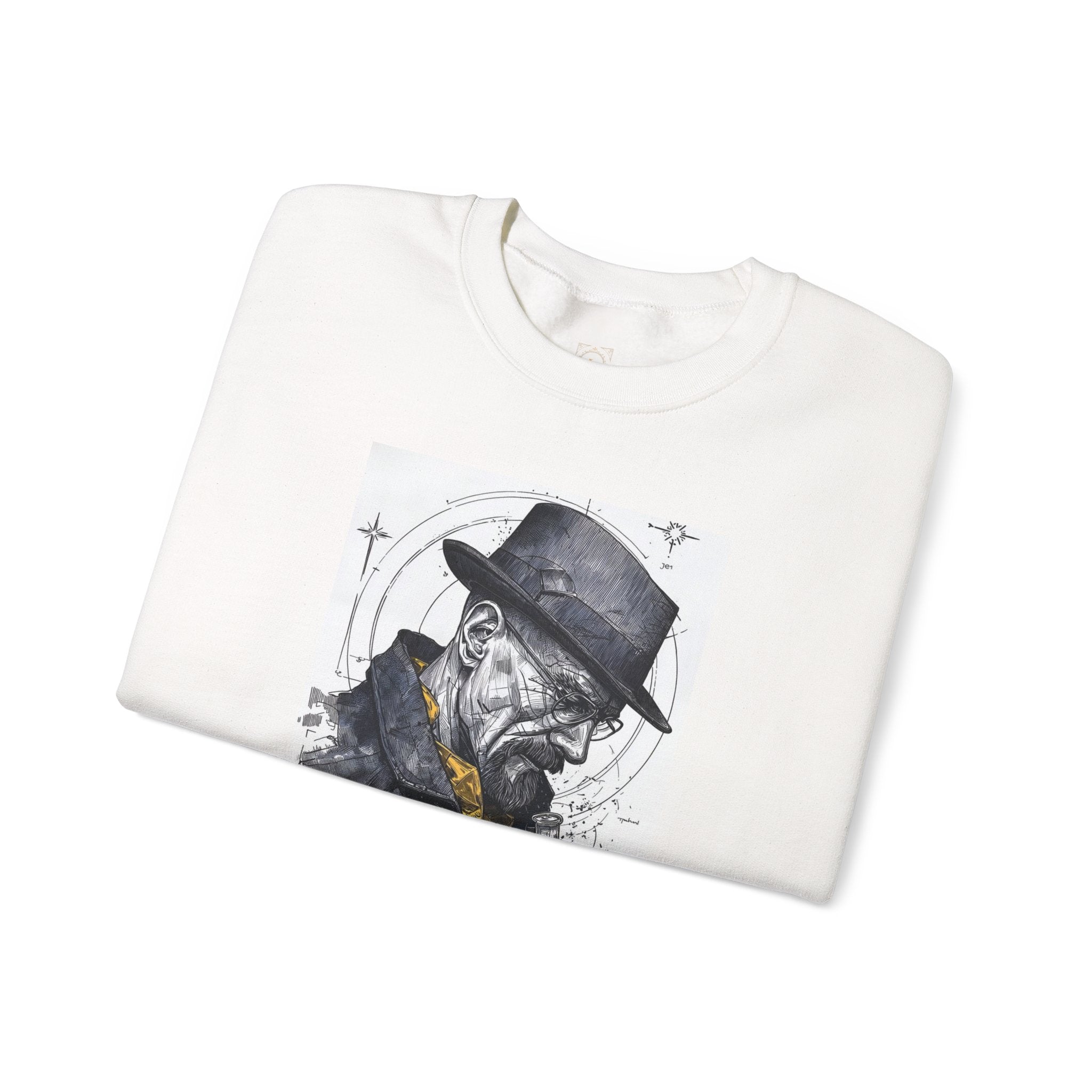 Crewneck Sweatshirt — Heisenberg Portrait with Blue Crystal Art