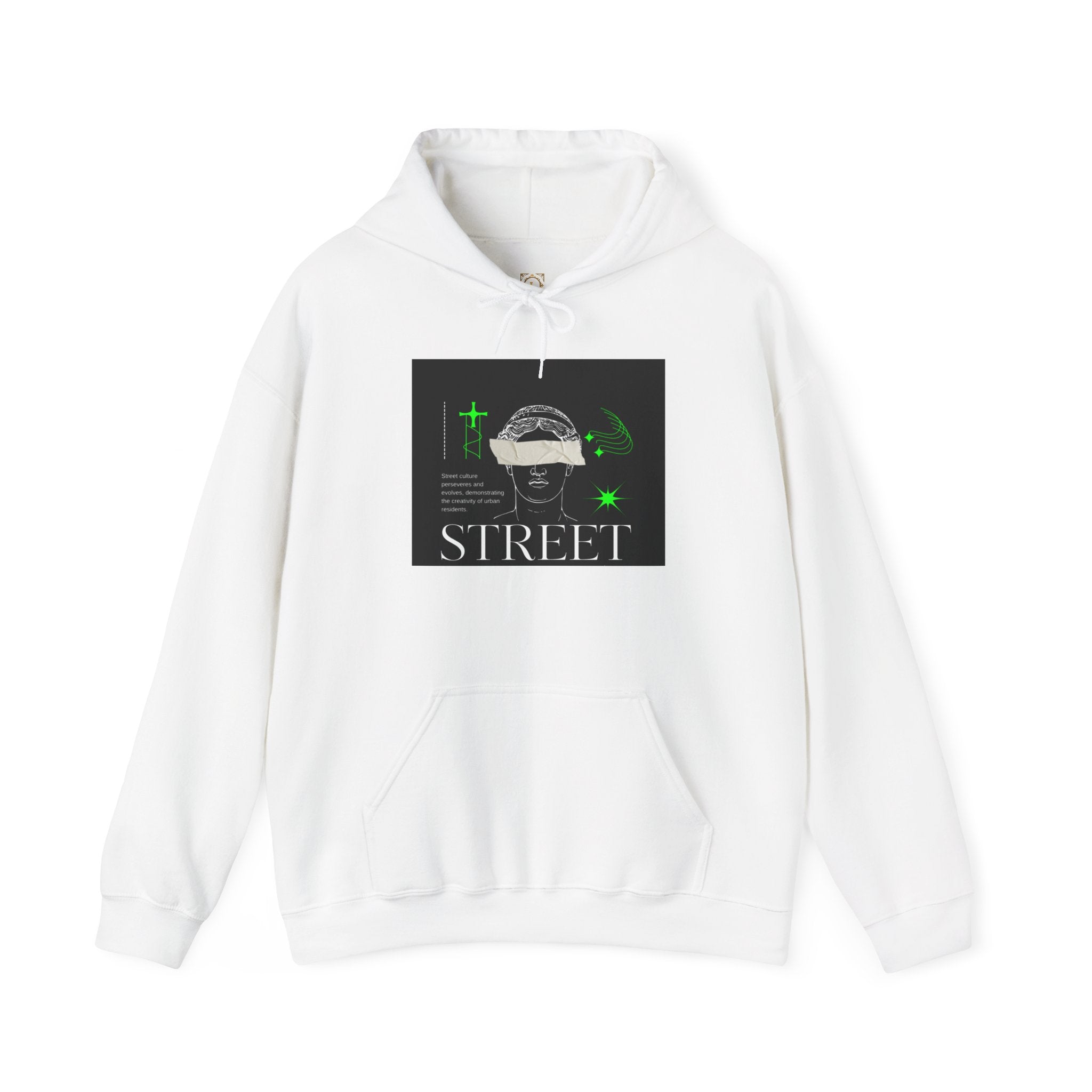 Street Culture Hoodie — Neon Green Graphic Urban Skull Sweatshirt