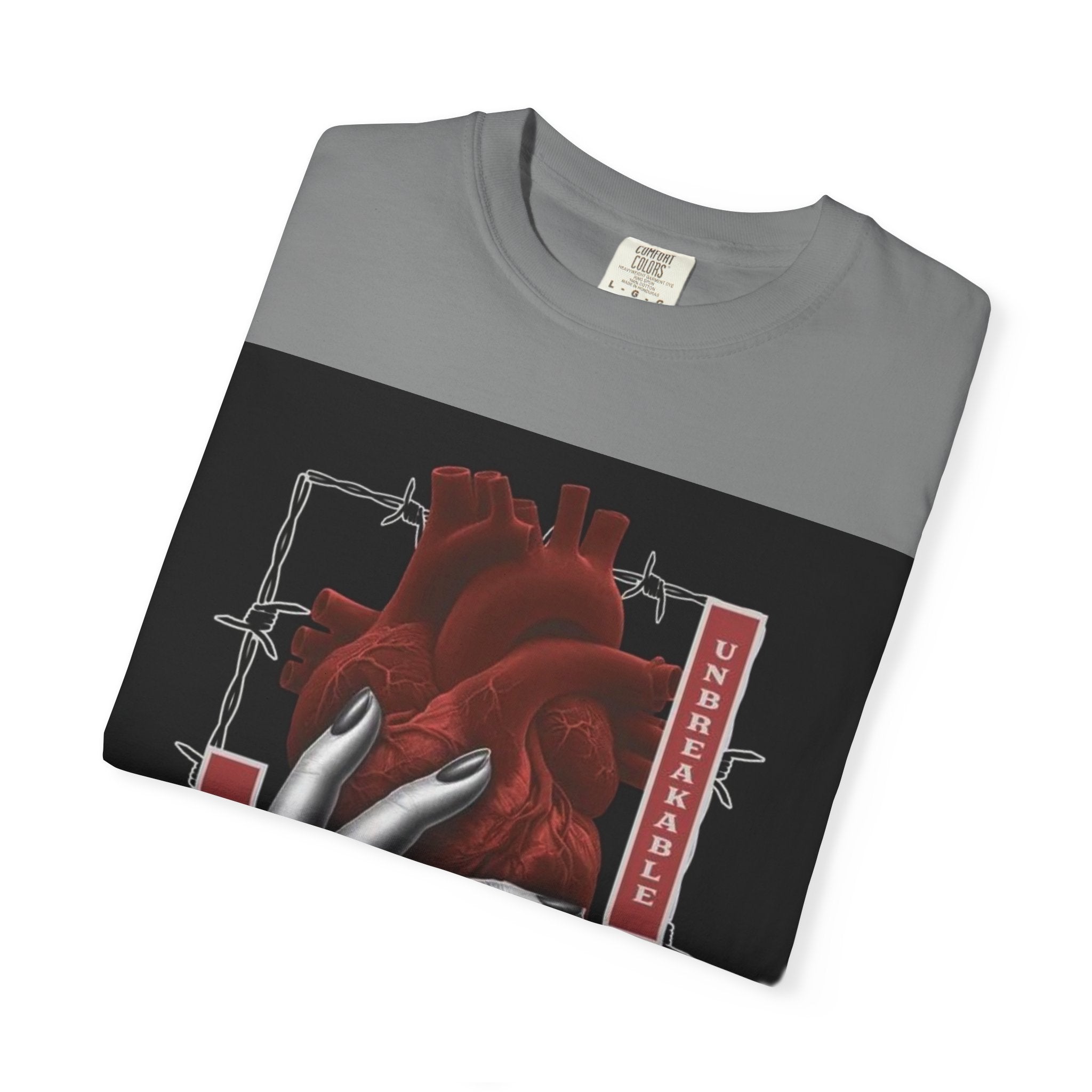 Graphic Heart & Hand T‑Shirt — 'Heartbeat' Gothic Streetwear Tee