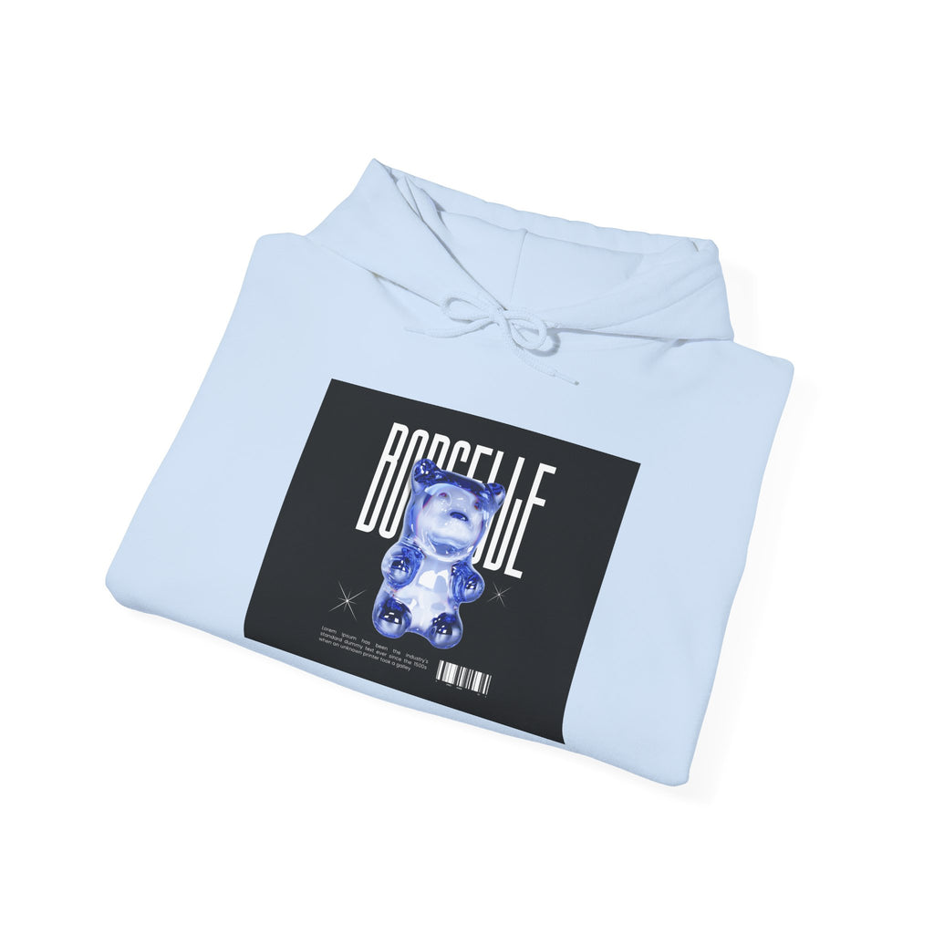 Boglebear Graphic Hoodie — Retro Blue Bear Design