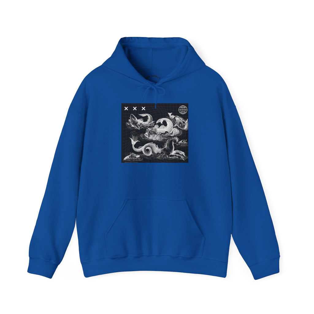Skull Waves Hoodie — Gothic Nautical Skull Graphic Pullover