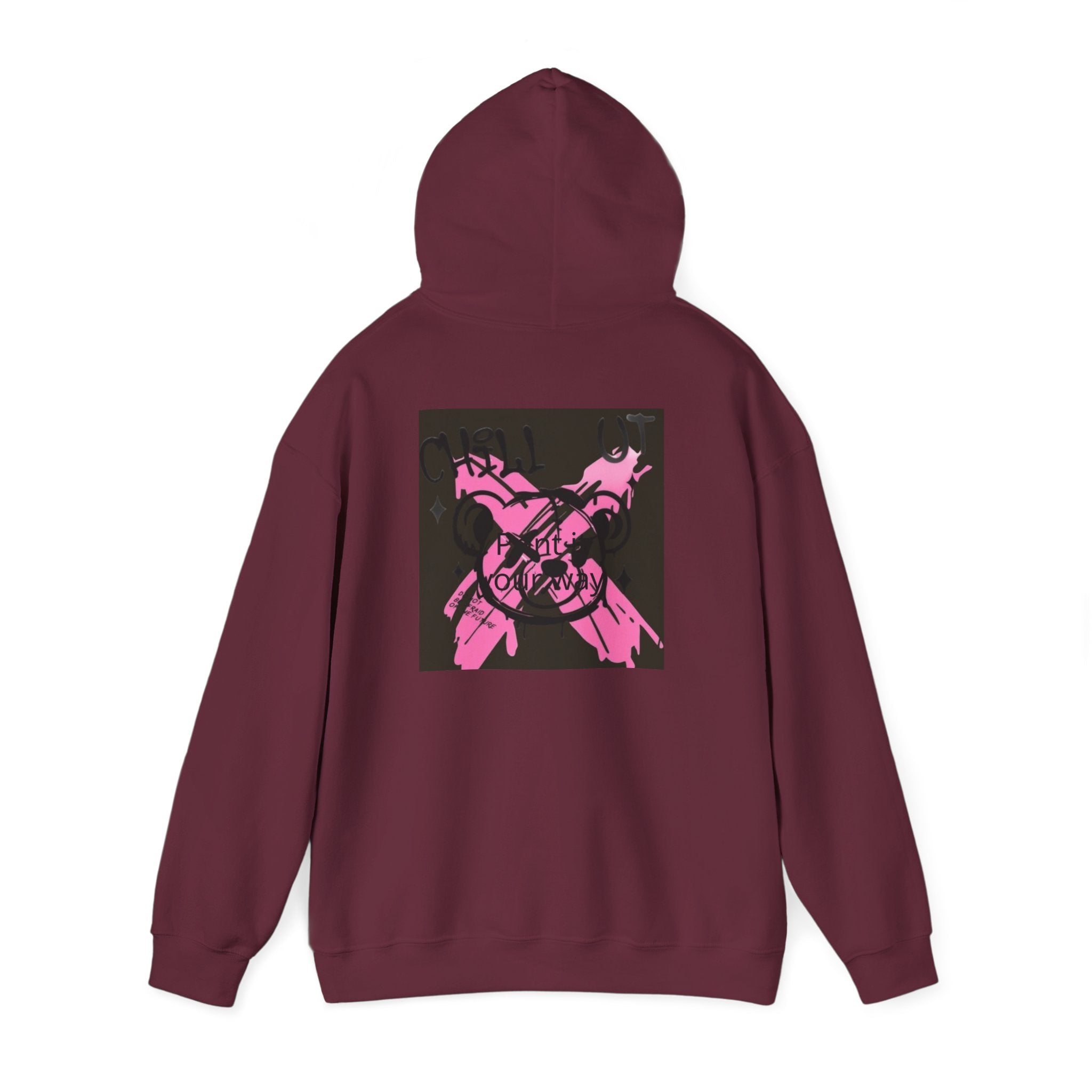 Crossed Guns Hoodie – Pink Retro Graphic Hooded Sweatshirt