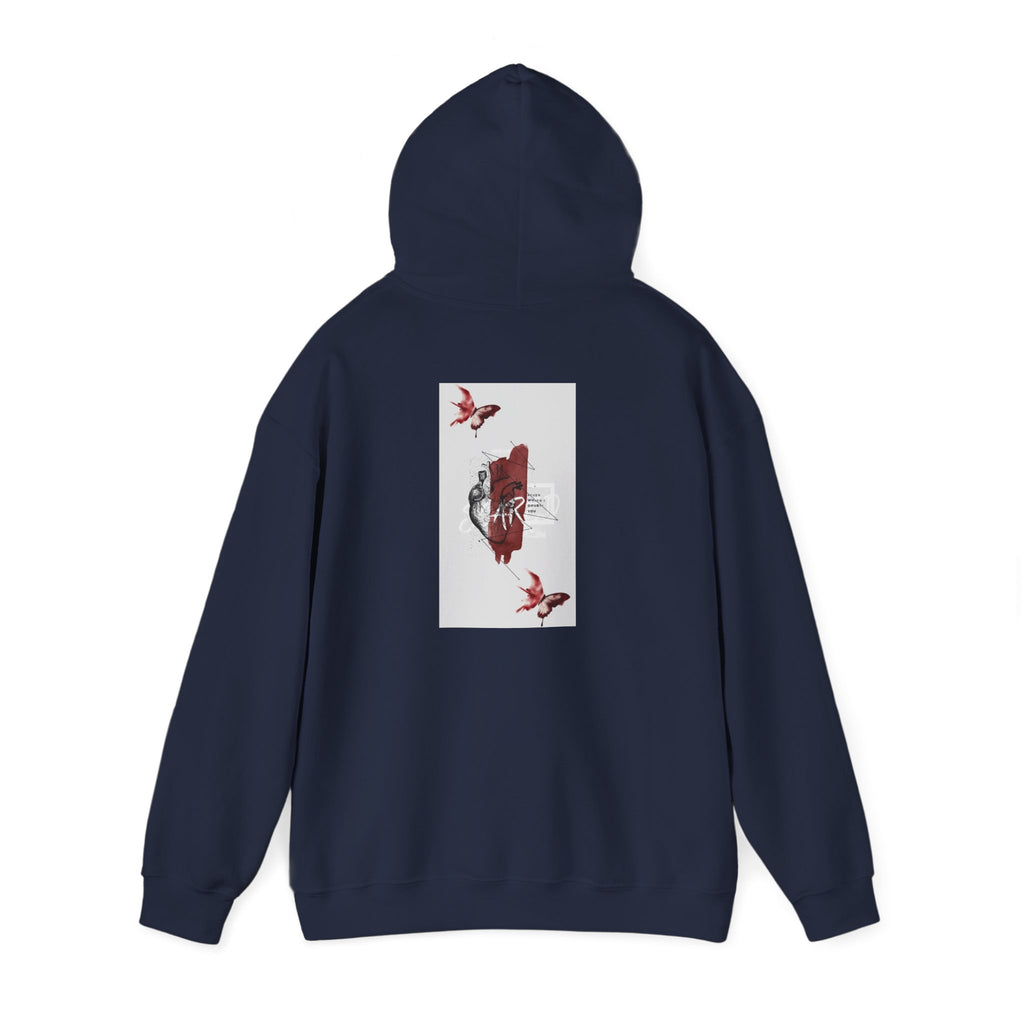 Hoodie — Romantic Red Rose & Butterflies Graphic Hoodie