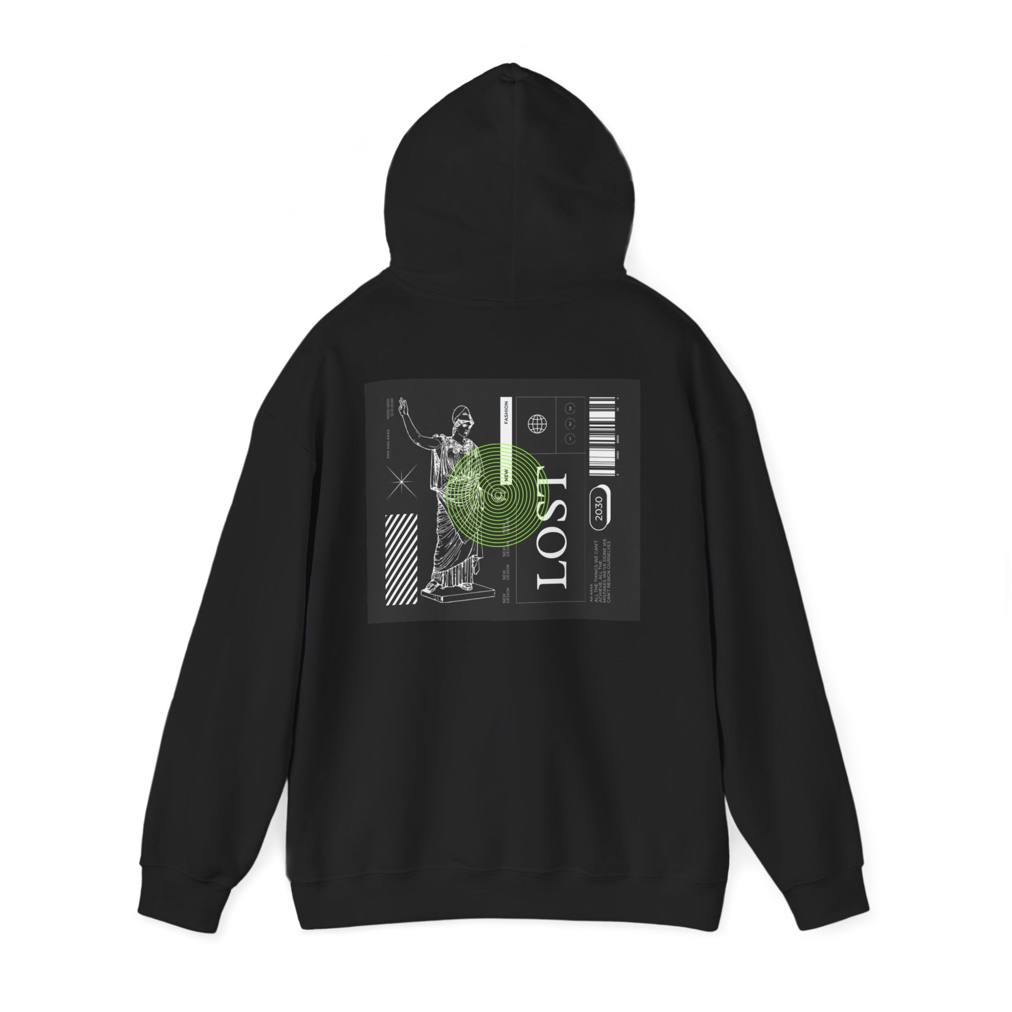 Lost World Hoodie — Vaporwave Glitch Graphic Pullover