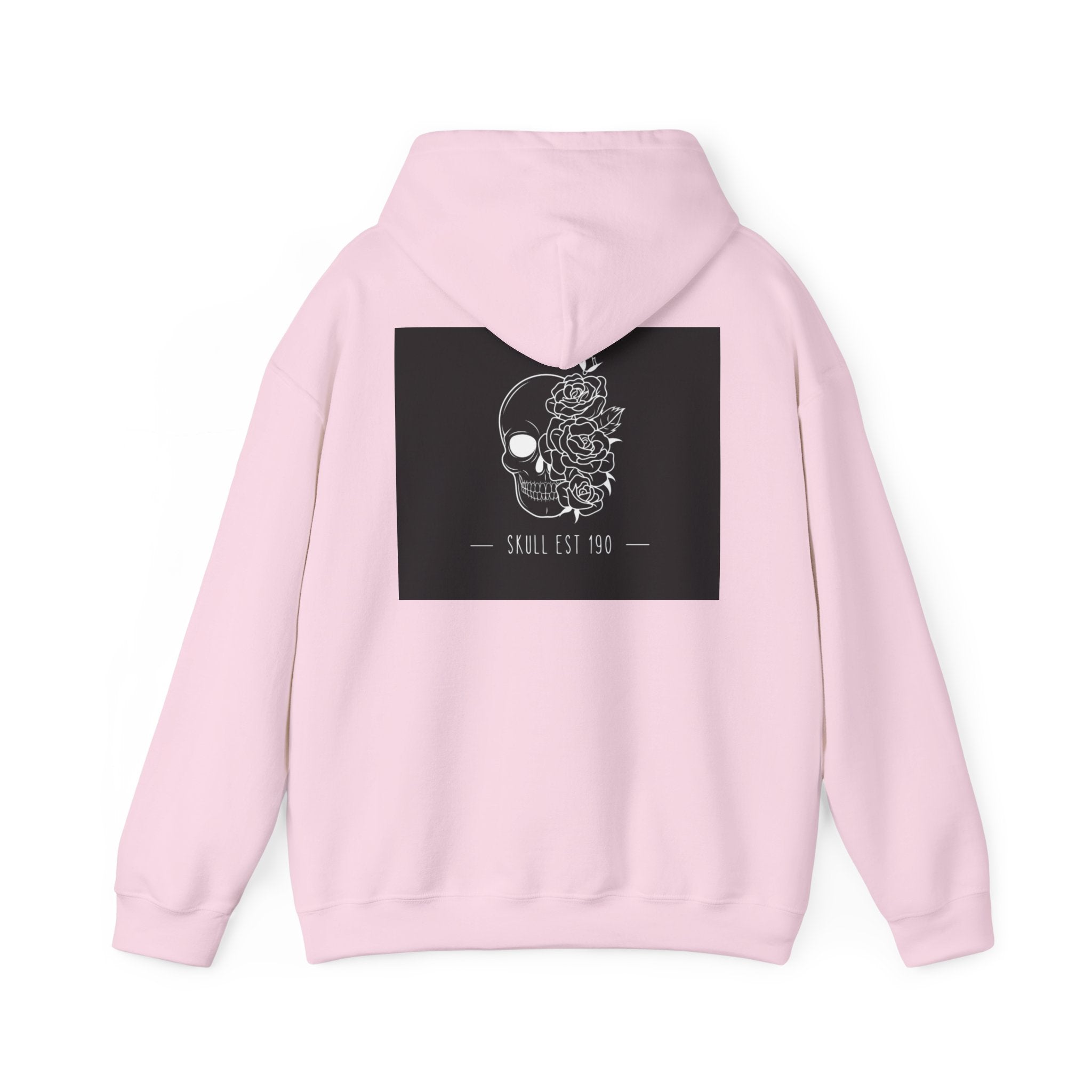 Skull & Roses Hoodie — 'Skull Est 199' Gothic Graphic Pullover