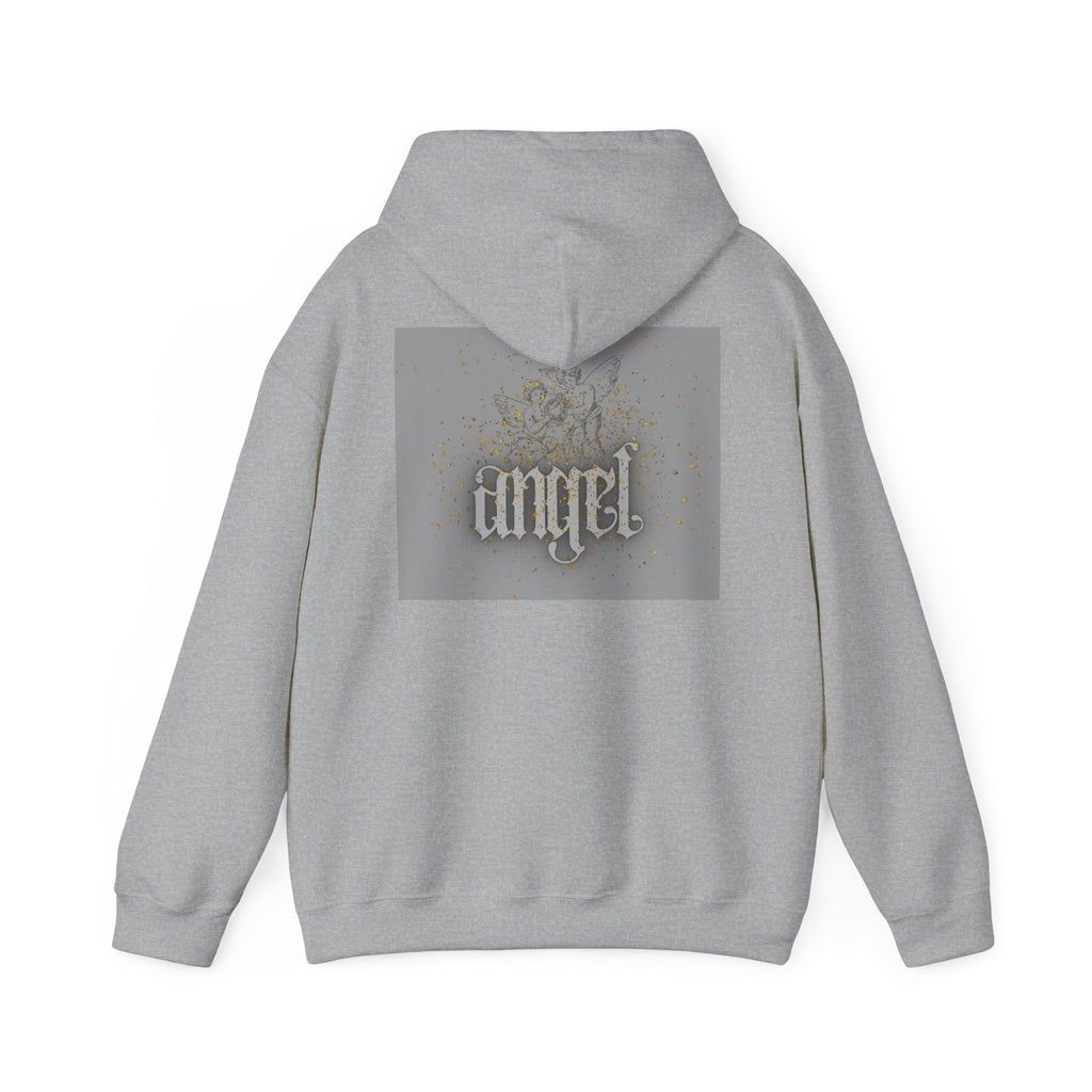 Angel Gothic Hoodie — White Graphic Hooded Sweatshirt