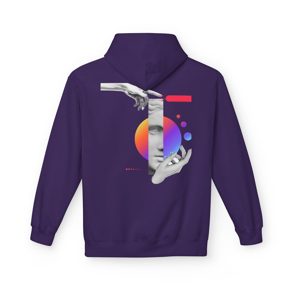 Hoodie — Abstract Hands & Gradient Orb Art Sweatshirt