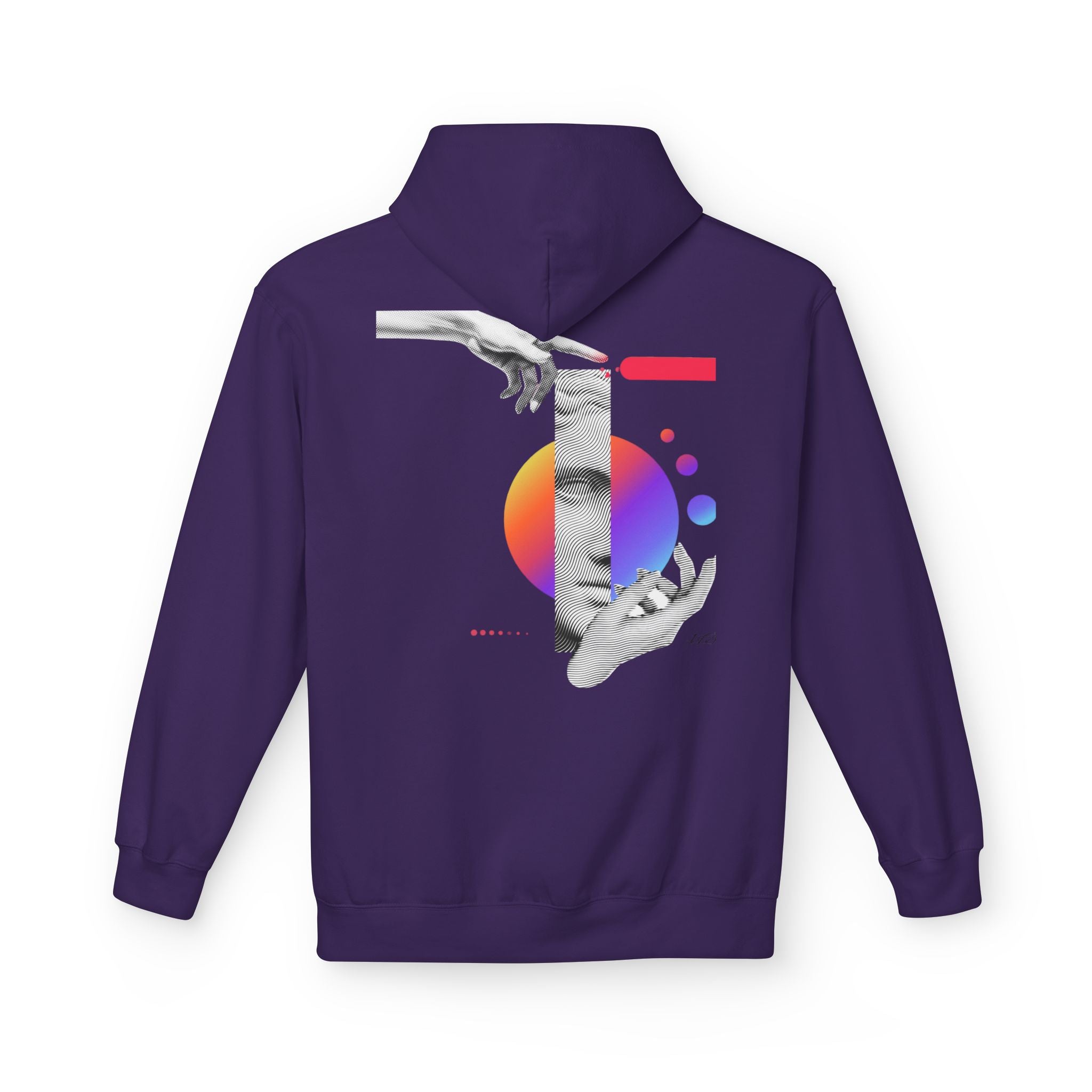 Hoodie — Abstract Hands & Gradient Orb Art Sweatshirt