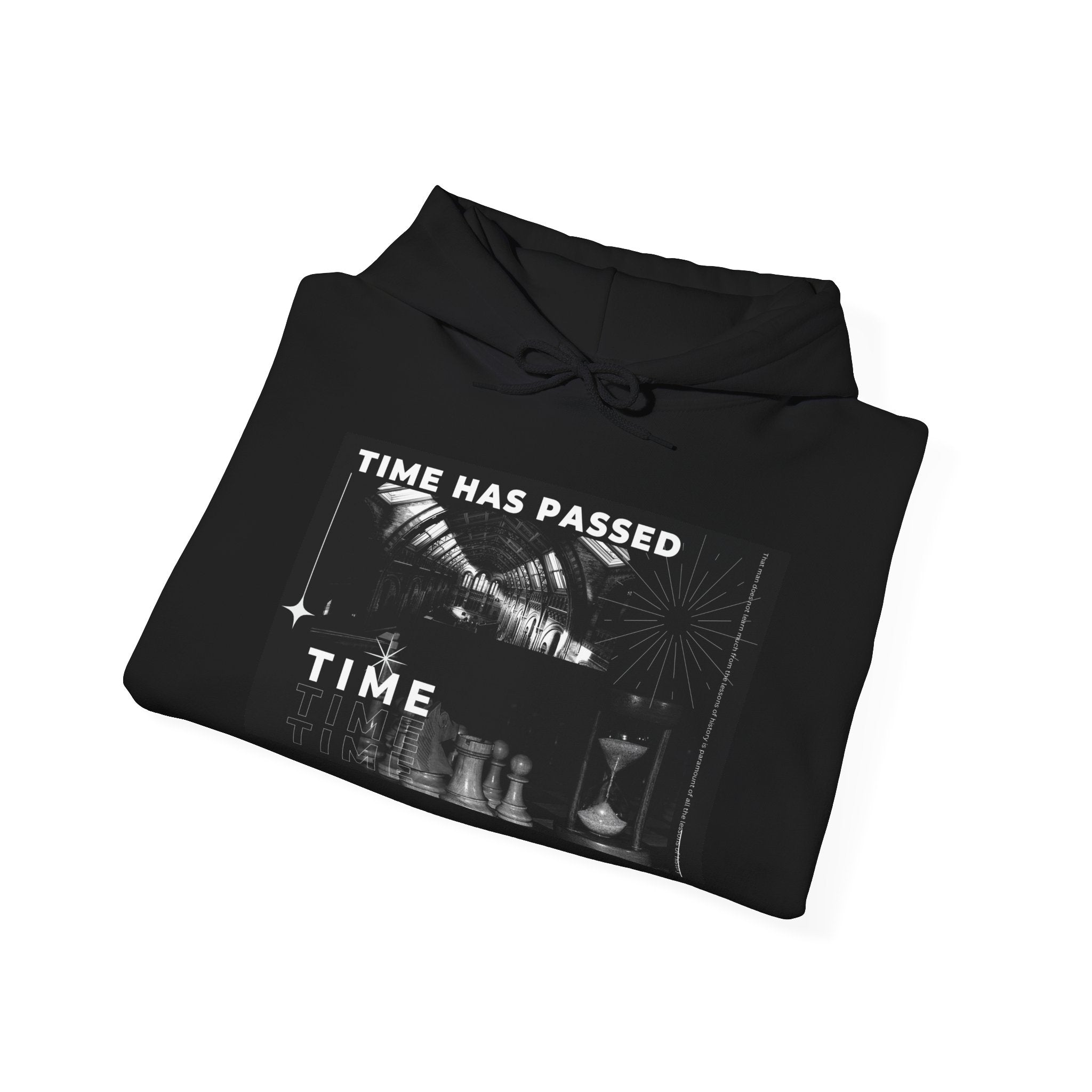 Time Has Passed Hoodie — Vintage Chess Graphic Hooded Sweatshirt