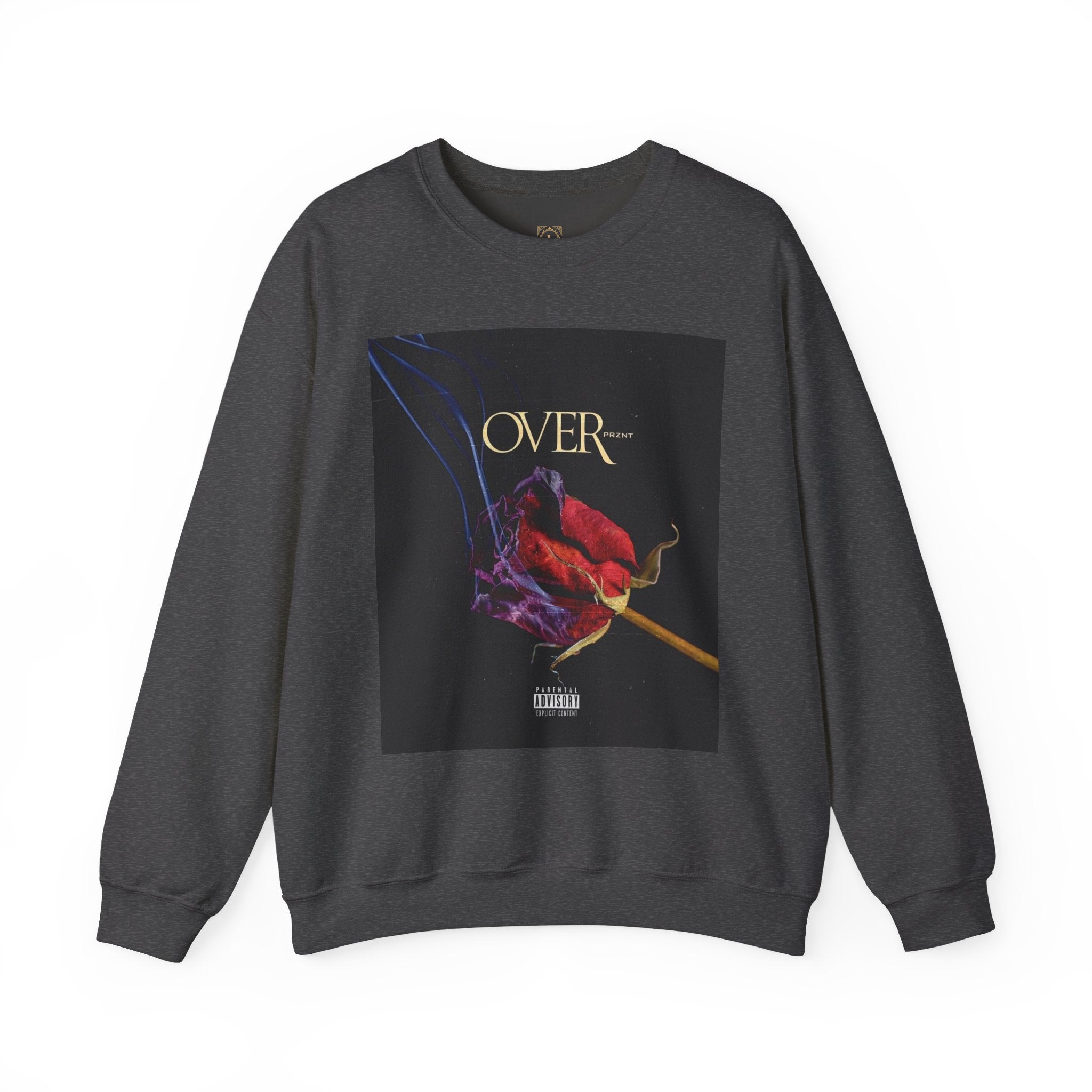 Crewneck Sweatshirt - "OVER" Rose Graphic with Legaciess Gold Logo