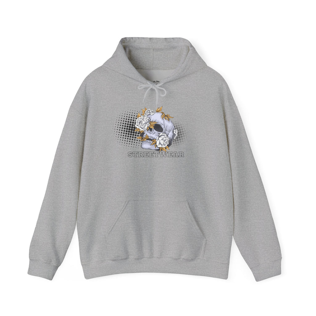 Floral Skull Hoodie — Vintage Botanical Skull Graphic Sweatshirt