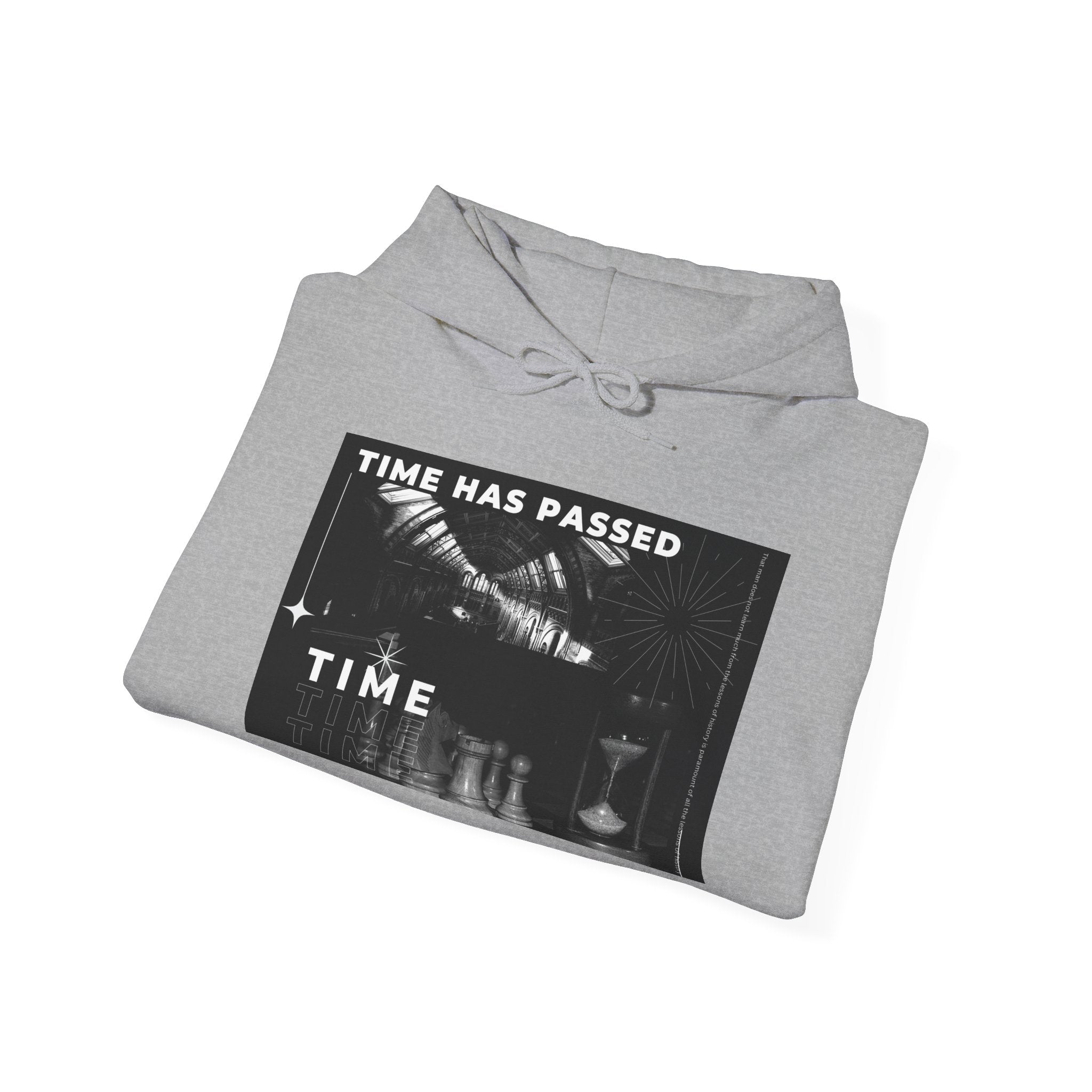 Time Has Passed Hoodie — Vintage Chess Graphic Hooded Sweatshirt