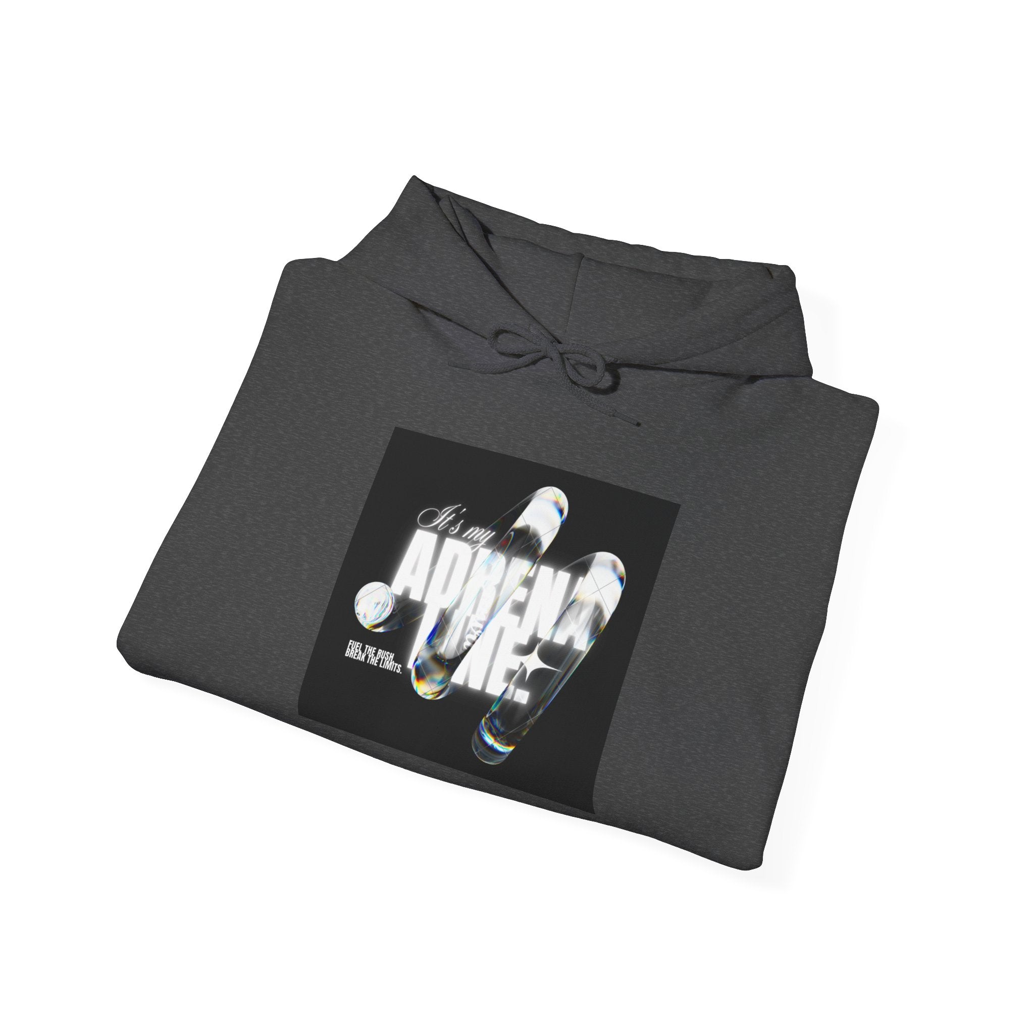 Bubble Text 'Adrenaline' Graphic Hoodie — Urban Streetwear Pullover