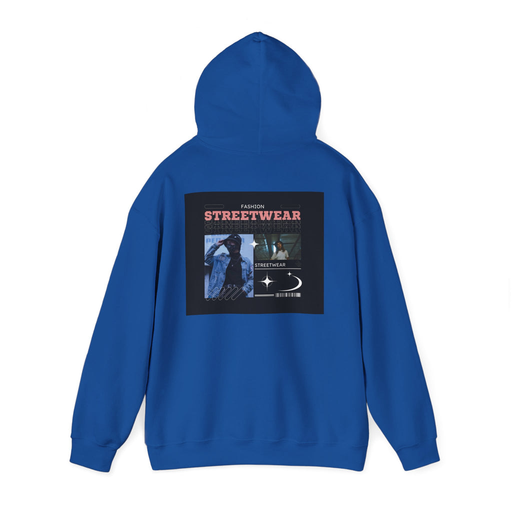 Streetwear Graphic Hoodie — Vintage Noir Collage "STREETWEAR" Design