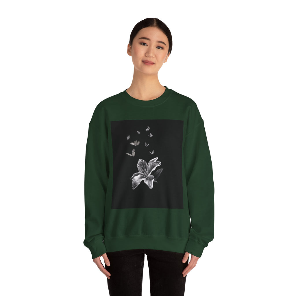 Floral Butterfly Crewneck Sweatshirt