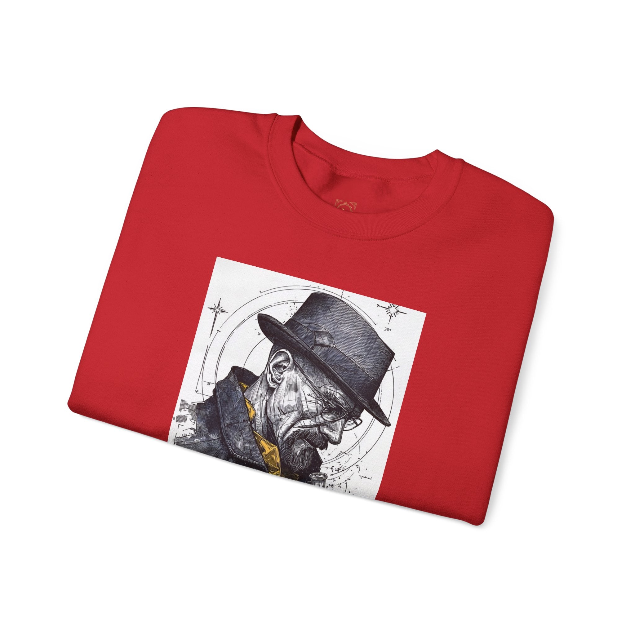 Crewneck Sweatshirt — Heisenberg Portrait with Blue Crystal Art