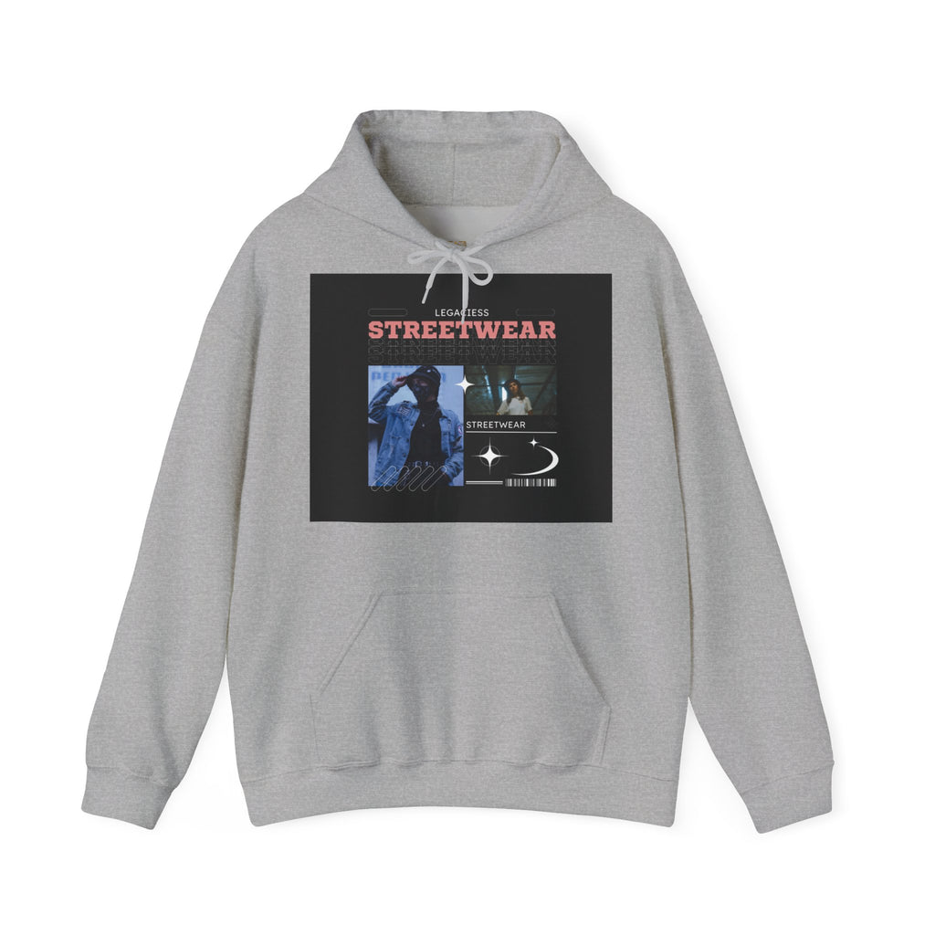 Streetwear Collage Hoodie — Retro Urban Graphic Sweatshirt