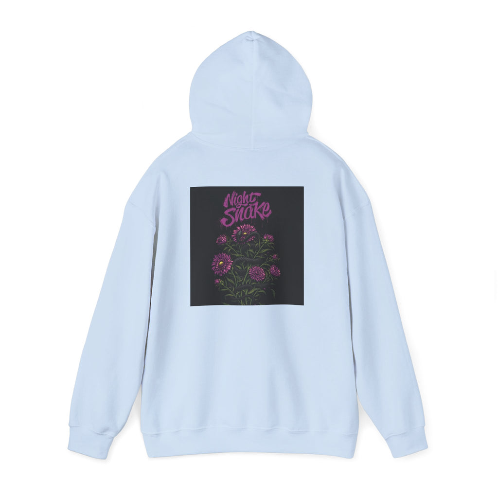 Floral Snake Hoodie — Dark Rose Garden Graphic Sweatshirt