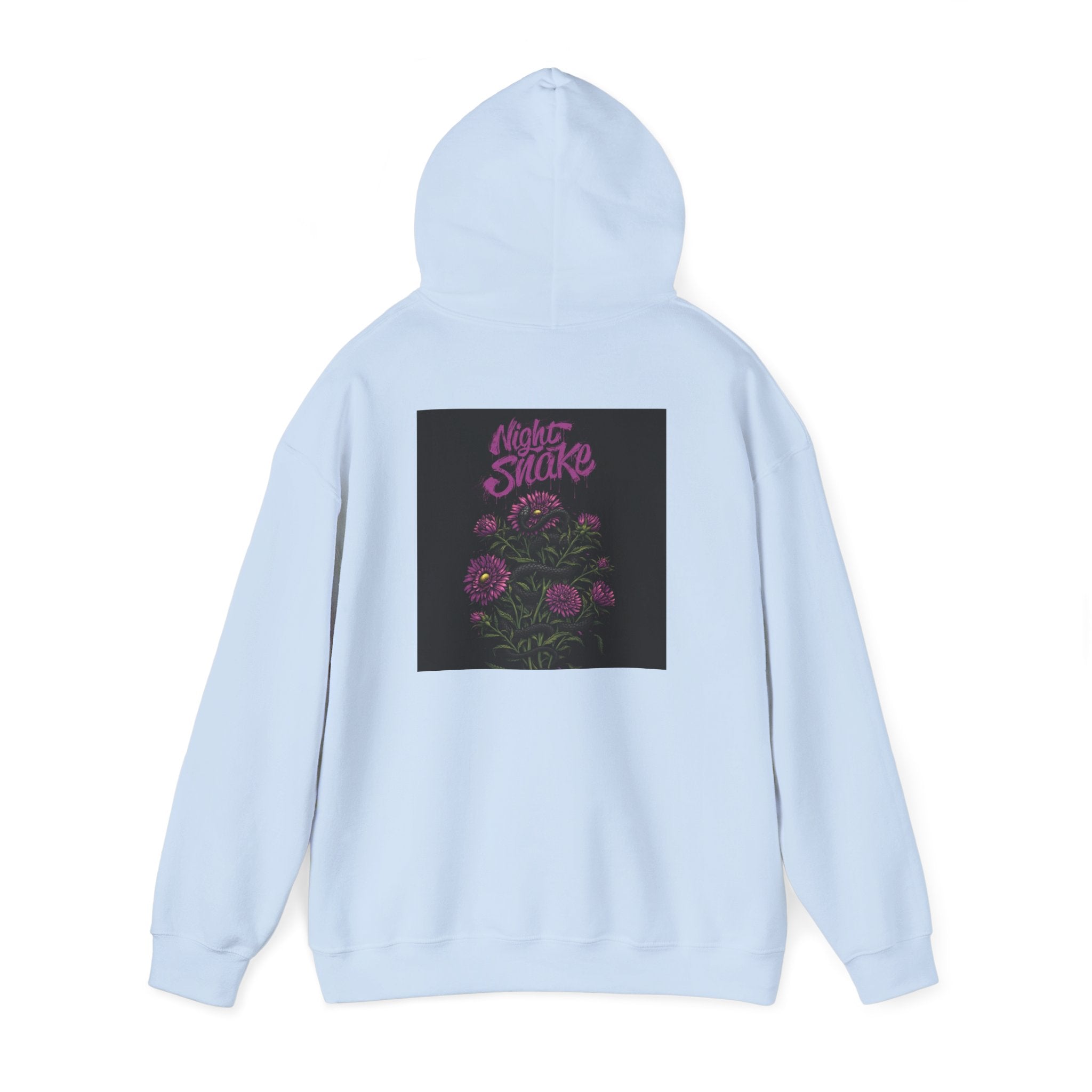 Floral Snake Hoodie — Dark Rose Garden Graphic Sweatshirt