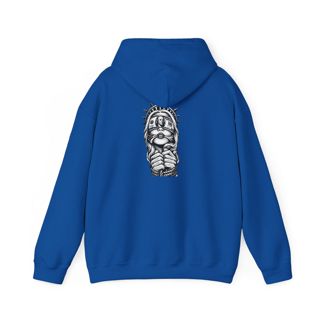Statue of Liberty Prayer Hands Hoodie — Gothic Liberty Graphic Sweatshirt