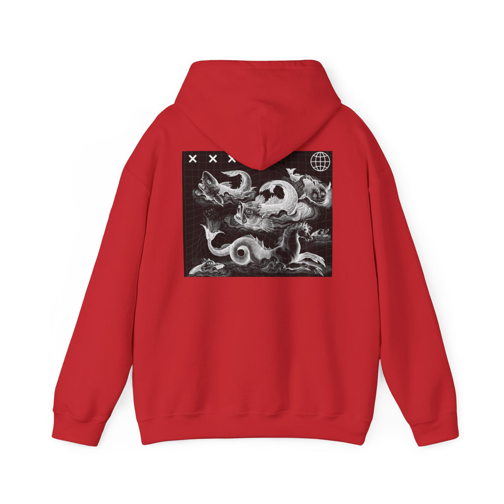 Skull Waves Hoodie — Gothic Nautical Skull Graphic Pullover