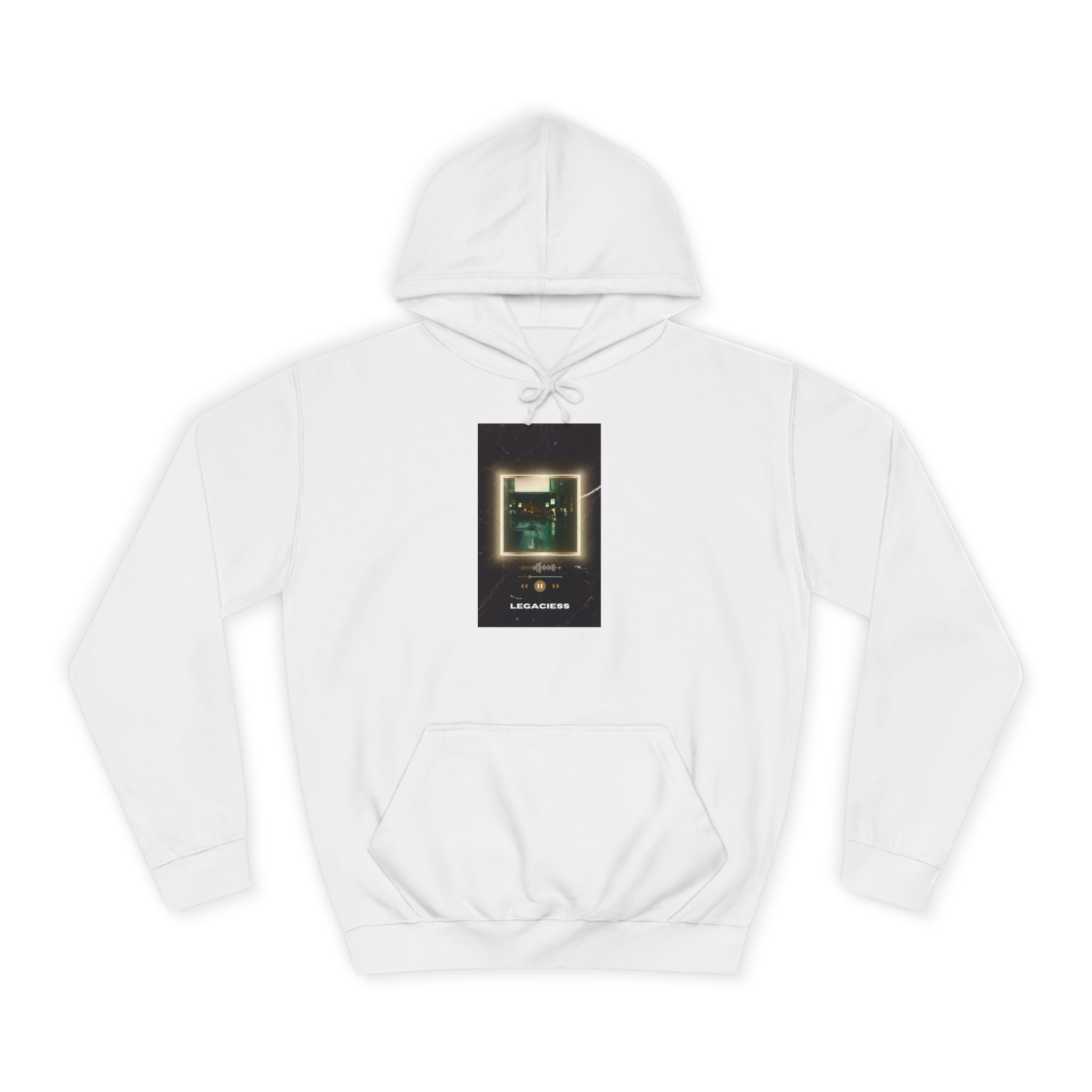 College Hoodie — Retro Neon Square Album Art Design