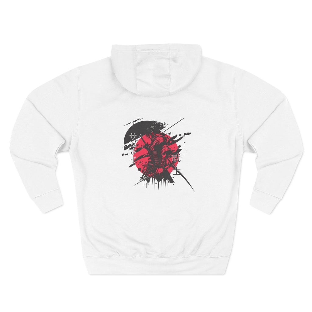 Grunge Rising Hoodie — Red Sun Graphic Fleece Hoodie