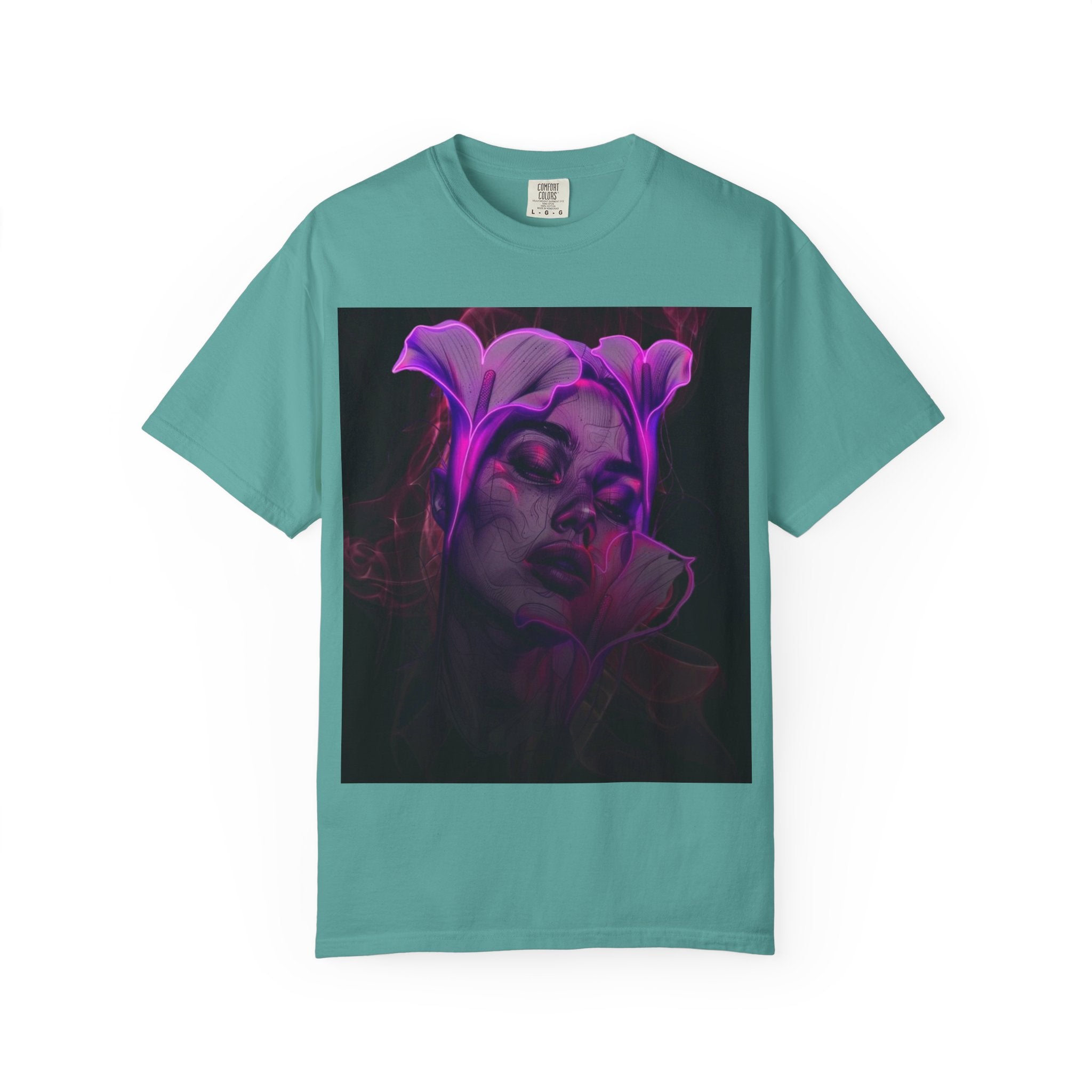 Mystic Purple Portrait T‑Shirt — Legaciess Logo Back