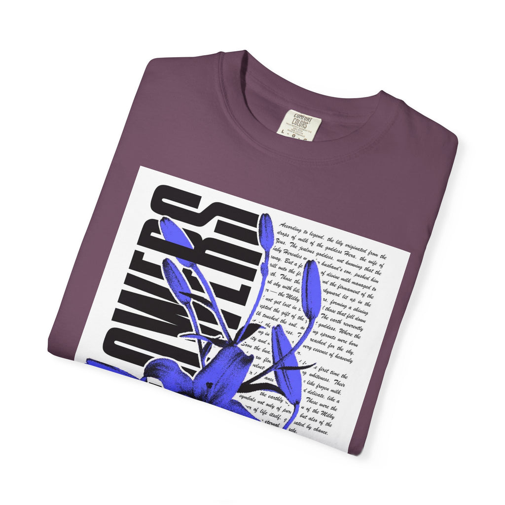 Floral Legacy Graphic T-Shirt — Bold Blue Orchid Design
