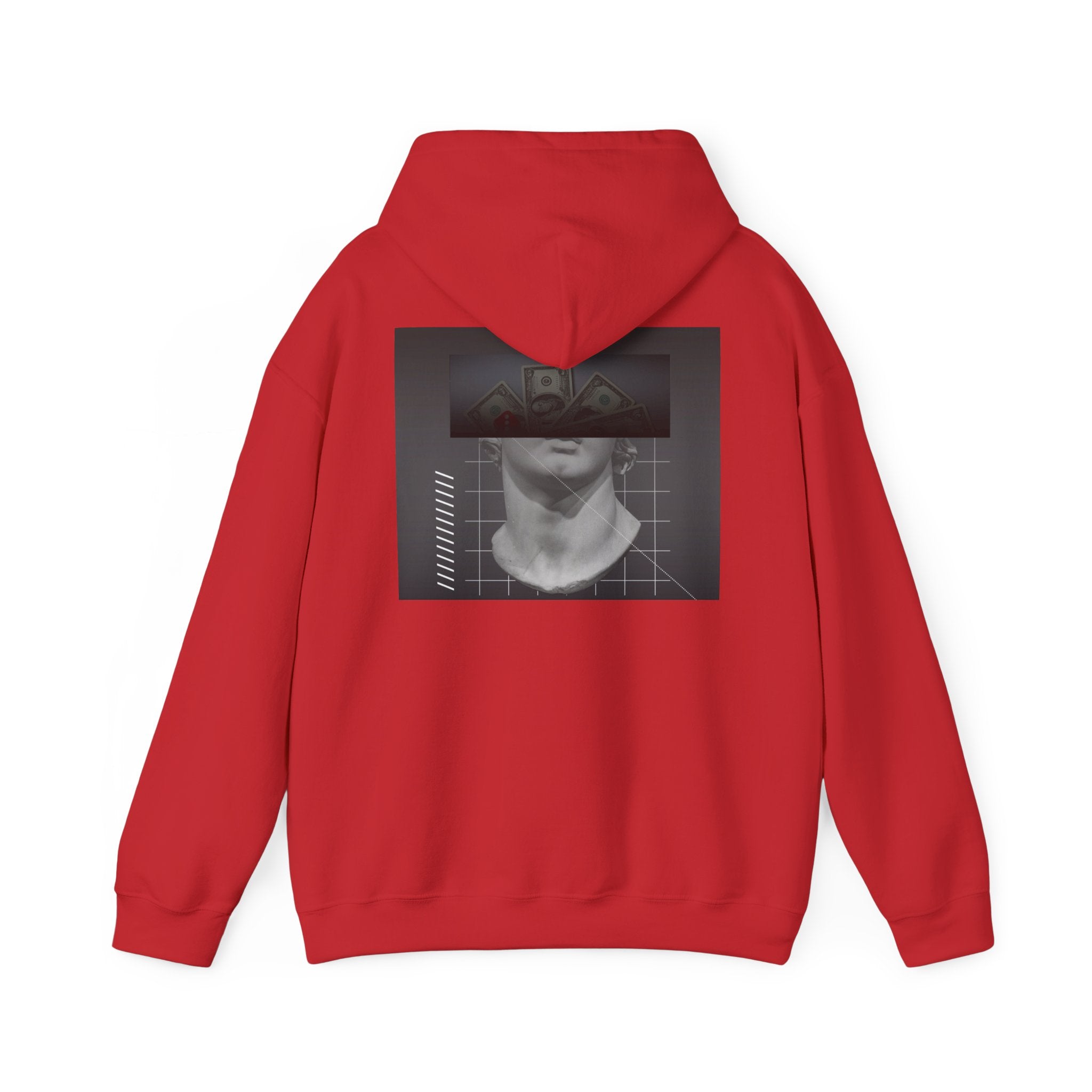 Graphic Hoodie — Black & White Glitch Portrait Hoodie