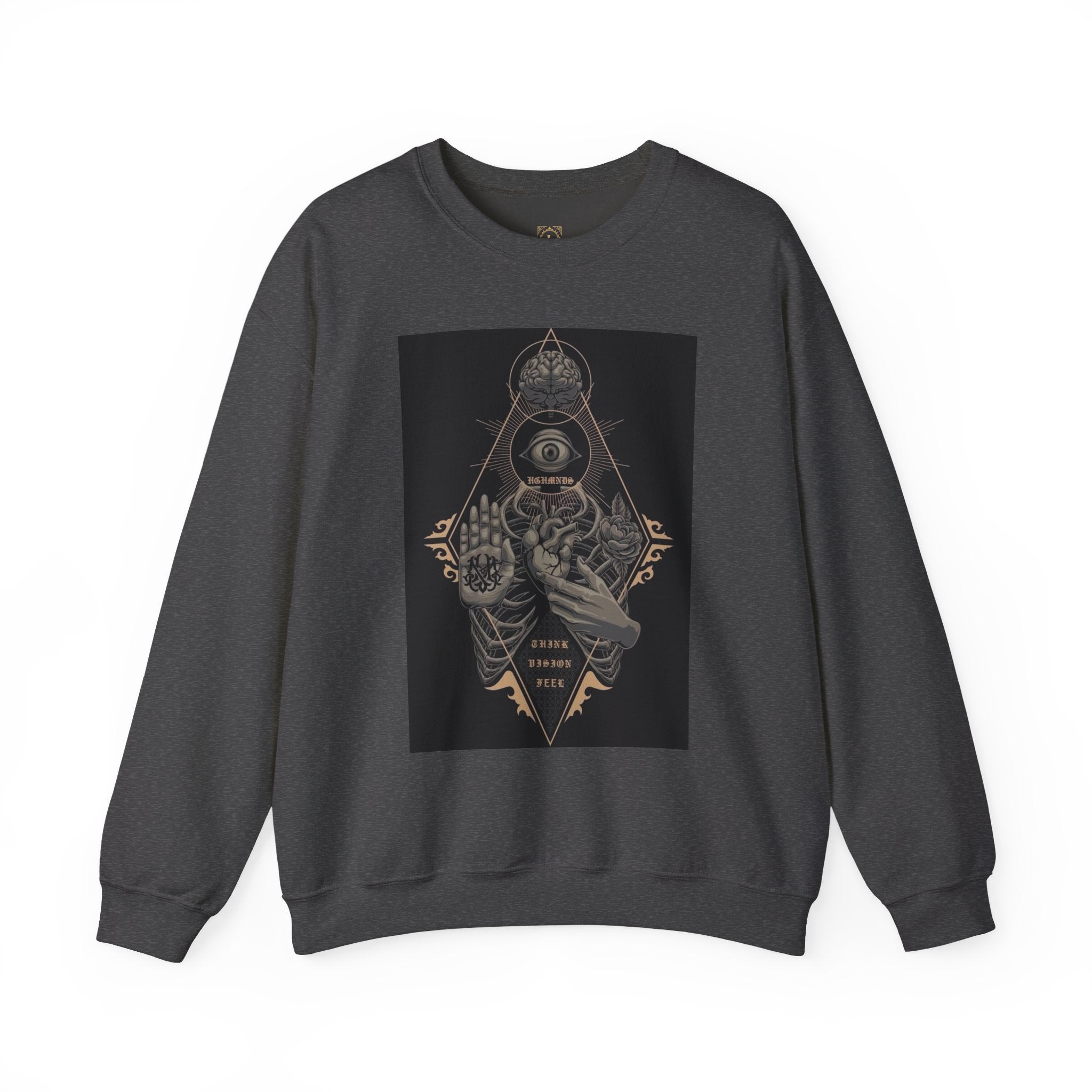 Crewneck Sweatshirt — Occult Skeleton Eye Graphic