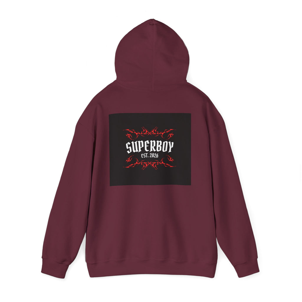 Superboy Hoodie — Vintage Crest 'Superboy Est. 2026' Graphic Pullover