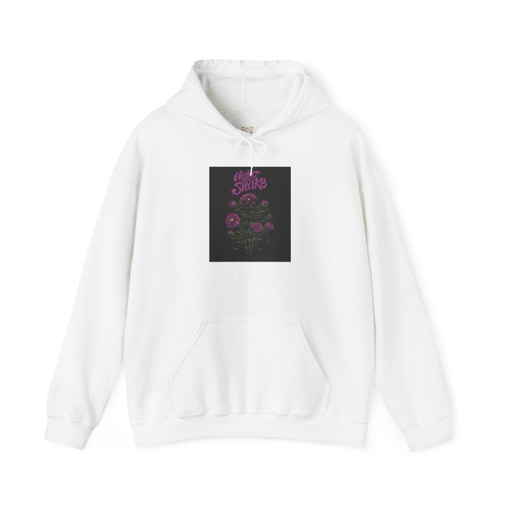 Floral Snake Hoodie — Dark Rose Garden Graphic Sweatshirt
