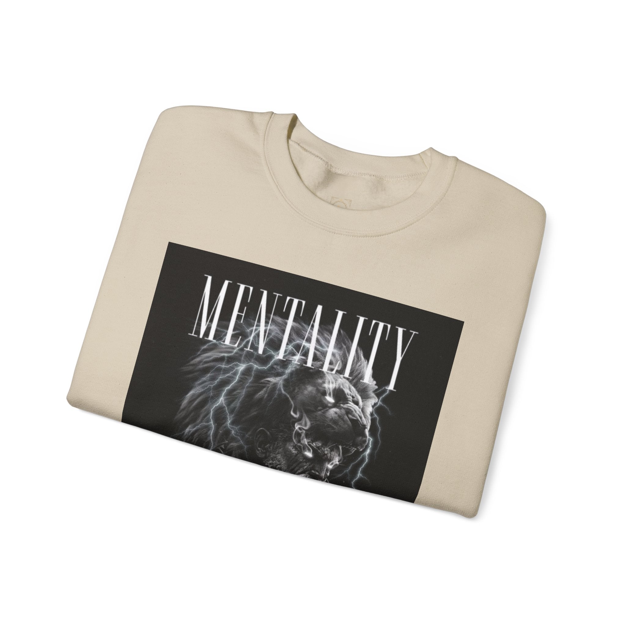 Crewneck Sweatshirt — 'MENTALITY' Lion Graphic | LEGACiESS Back Logo